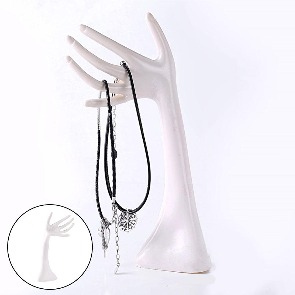 Mannequin Hand Glove Ring Bracelet Chain Jewelry Display Stand Holder White