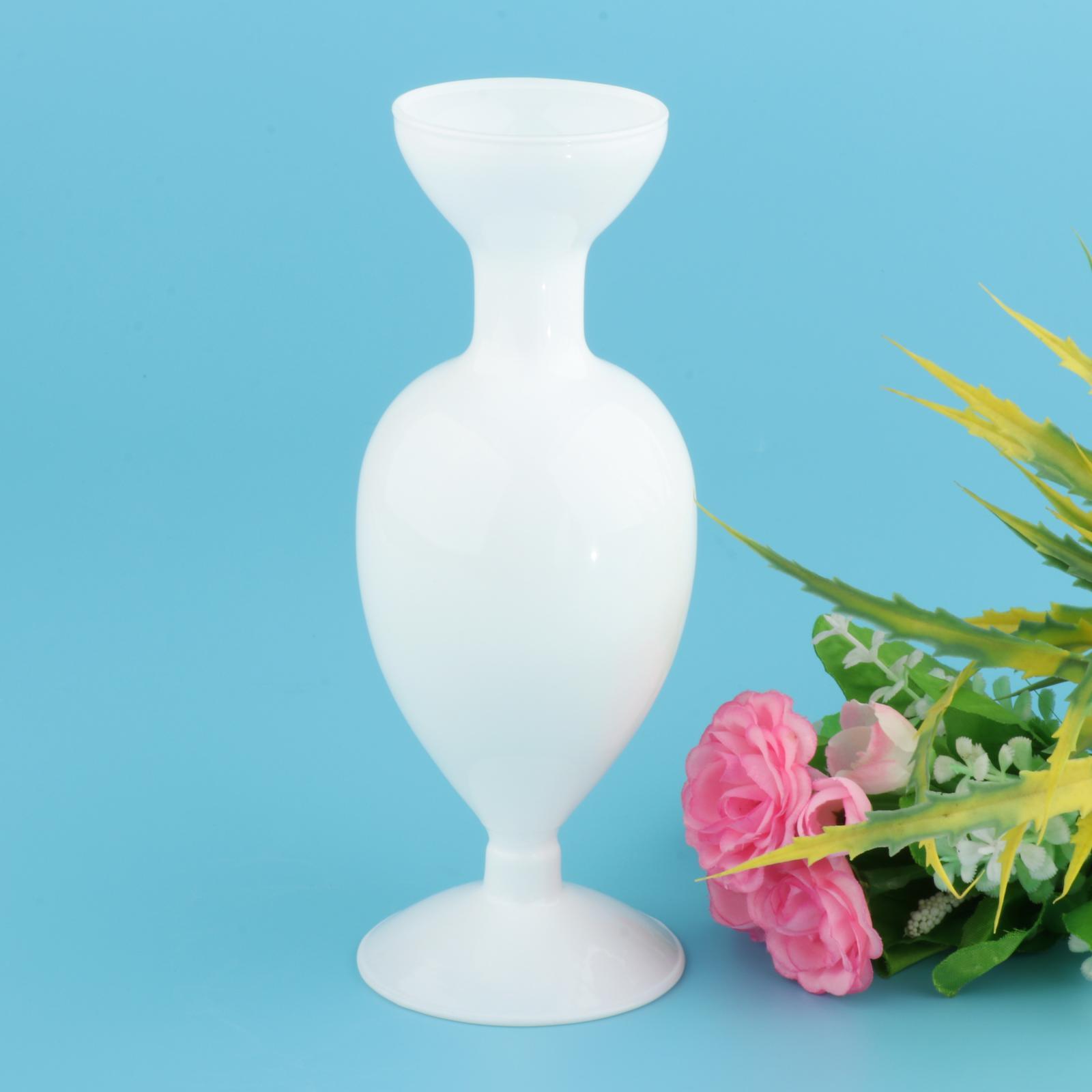 Glass Vase Vintage Flower Pot Ornament Hydroponics Plants Planter Desk White
