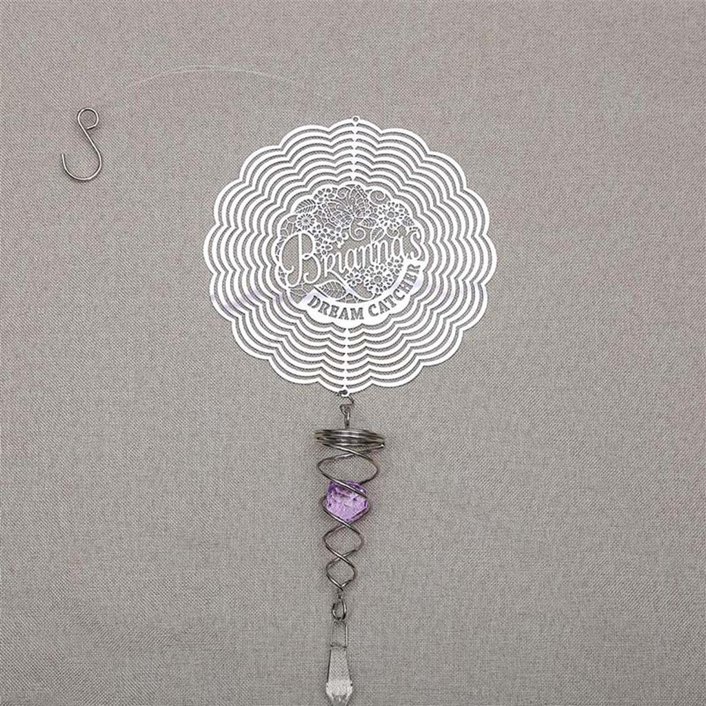 Hanging 3D Outdoor Wind Spinner Garden Home Wind Chime Decor Letter