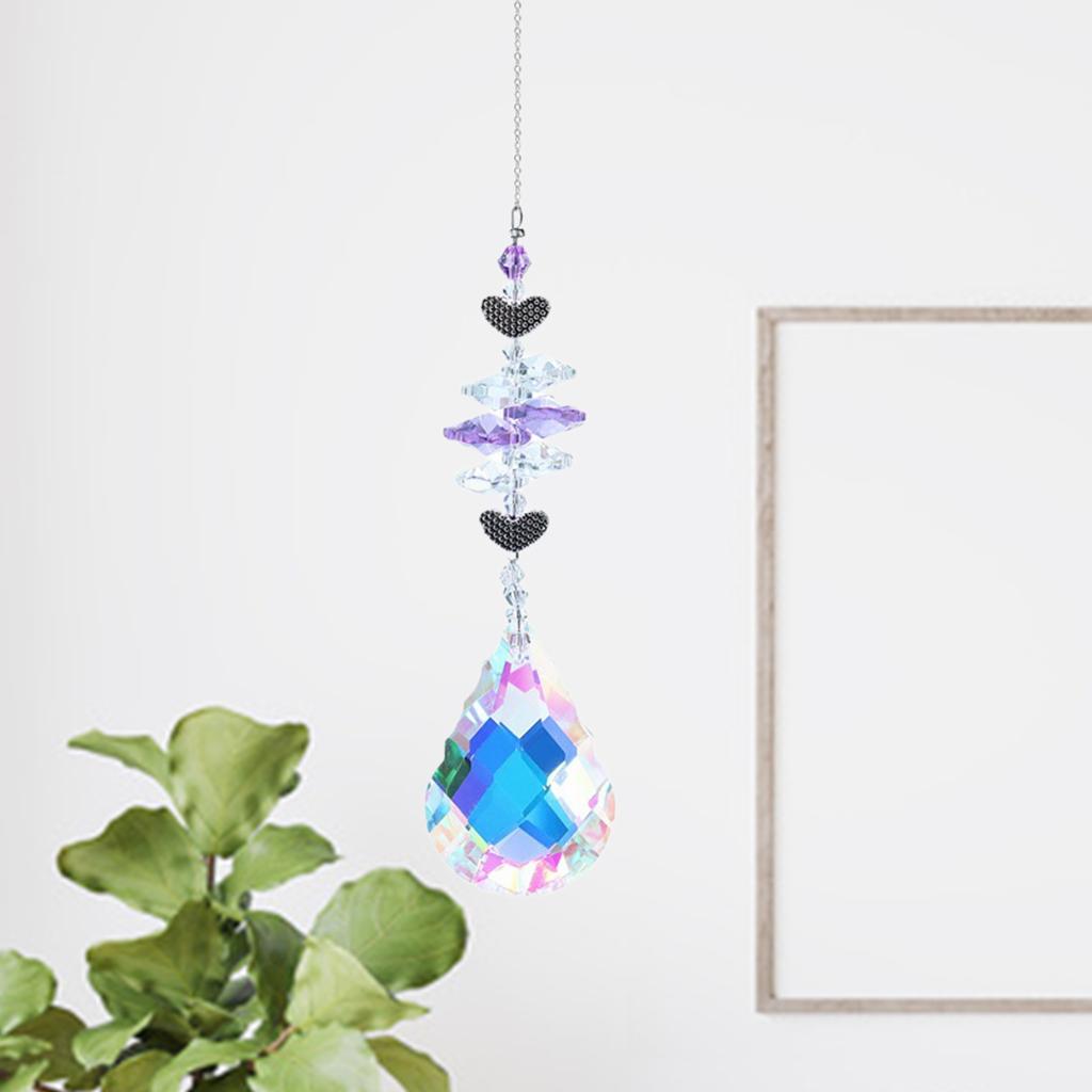 Crystal Suncatcher Window Pendant Fengshui Rainbow Maker Glass Hanging B