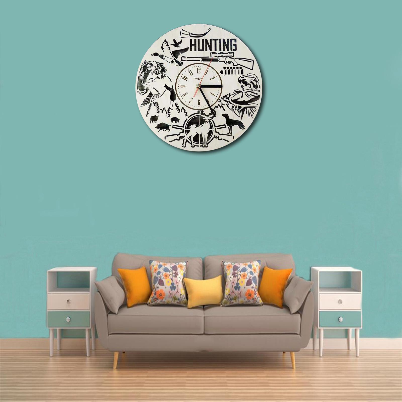 Creative Wall Clock Quartz Analog Hanging Clocks Home Decor Hunting Bird