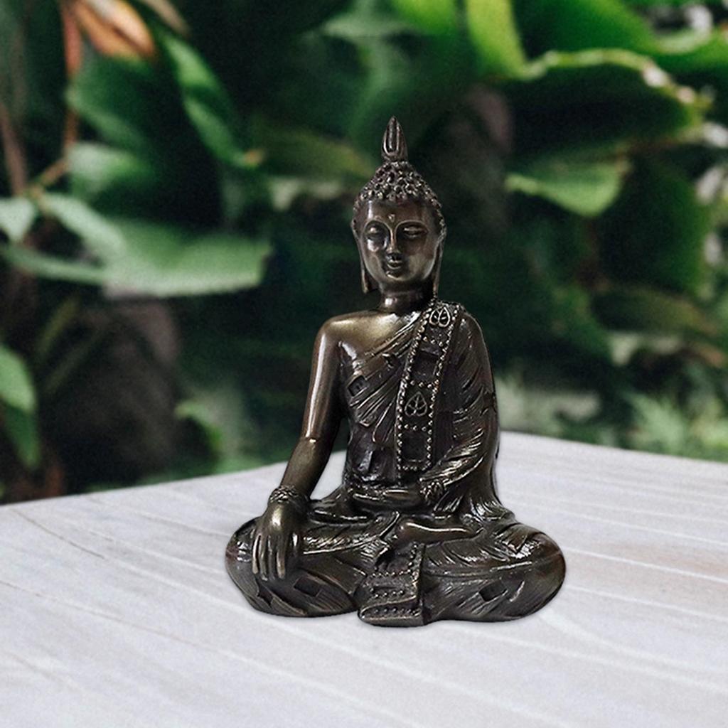 Buddha Statue Buddism Figurines Sculpture Zen Meditation Home Decor Copper