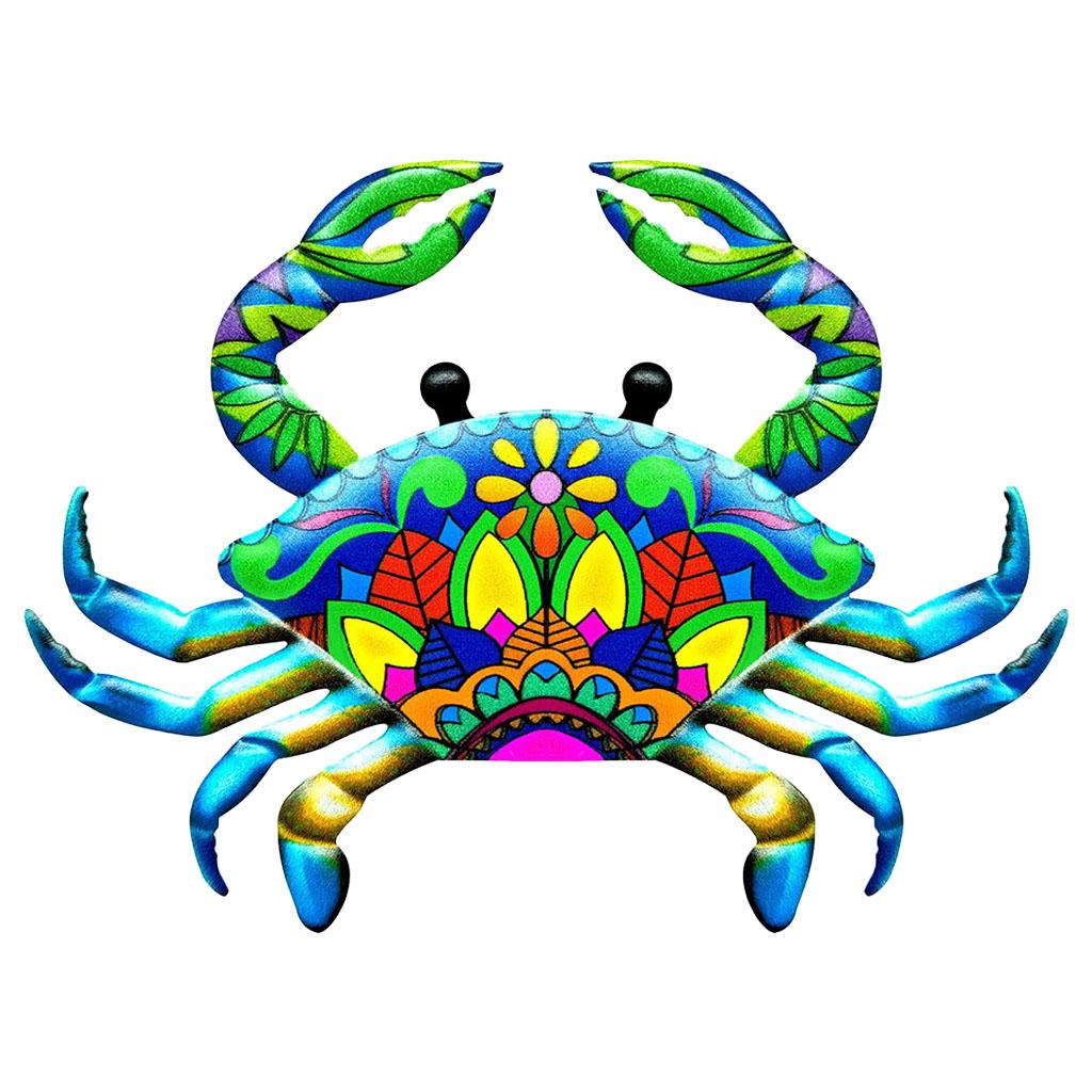 Metal Crab Wall Art Blue
