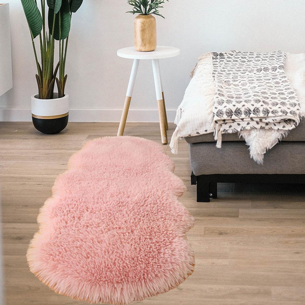 Area Rug Delicate Shaggy Fuzzy Carpet for Living Room 60x150cm Pink