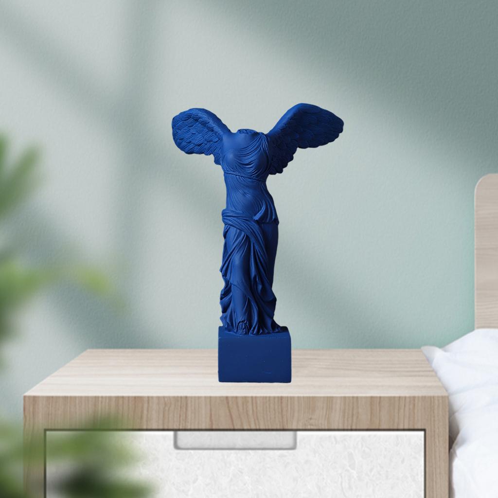 Winged Victory of Samothrace Greek Goddess Statue Ornament 10x15cm Blue