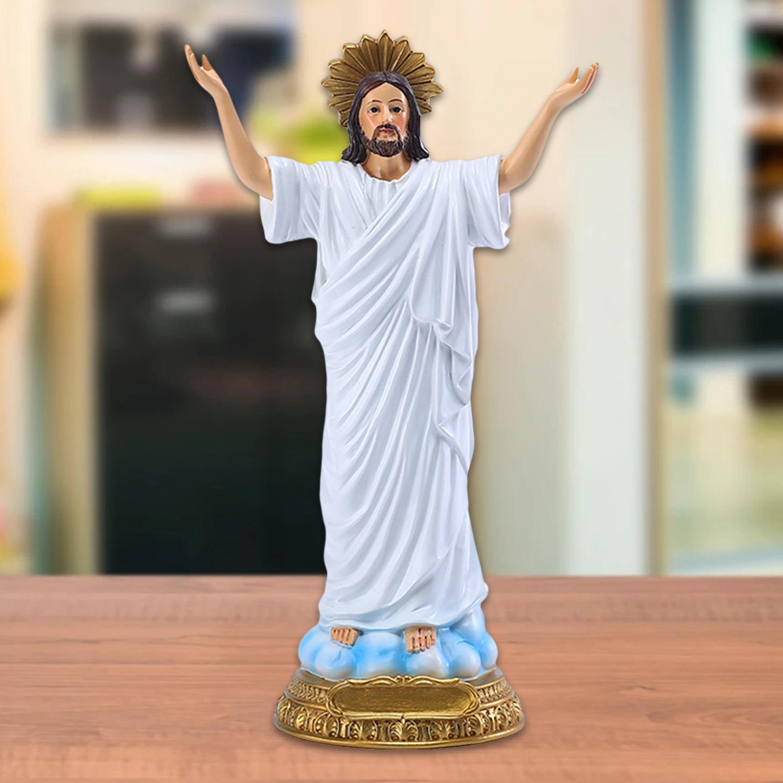 Handmade Resin Jesus Statue Christmas Figurine Sacred Resin Sculpture Gift