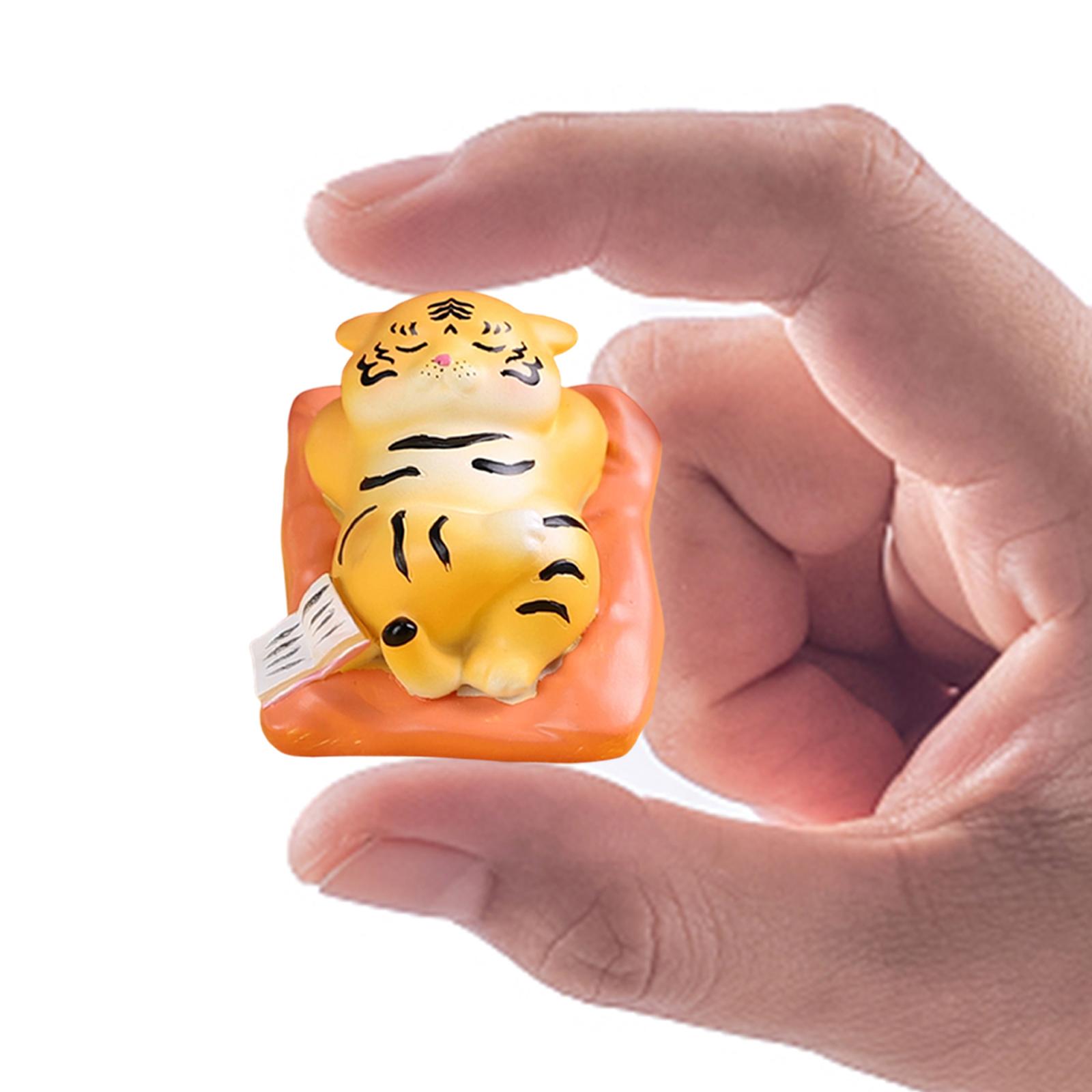 2pcs Cartoon Small Tiger Figurine Figure Model for Office Home Collection