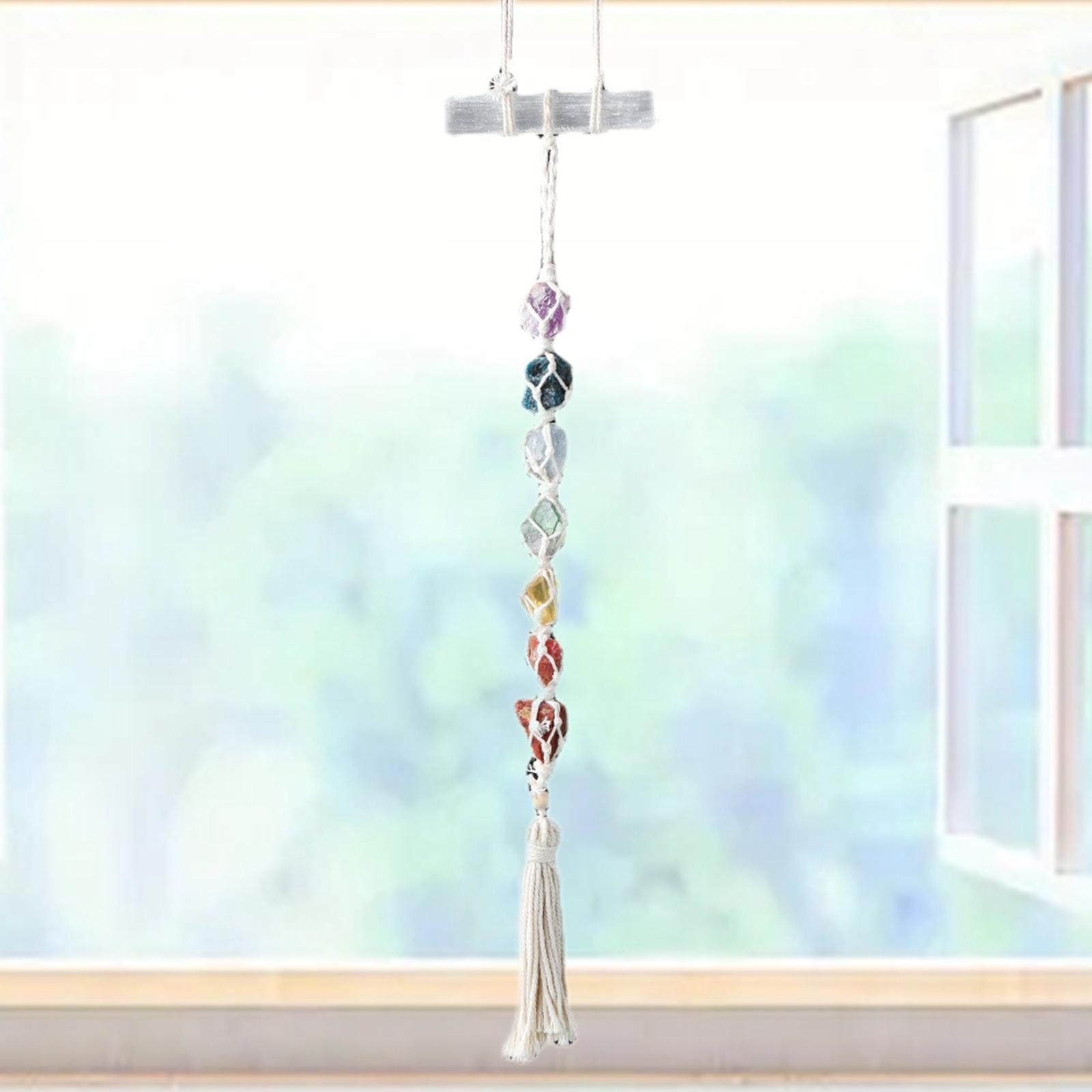 Natural Crystal Tassel Hanging Stones Ornaments Car Home Decor