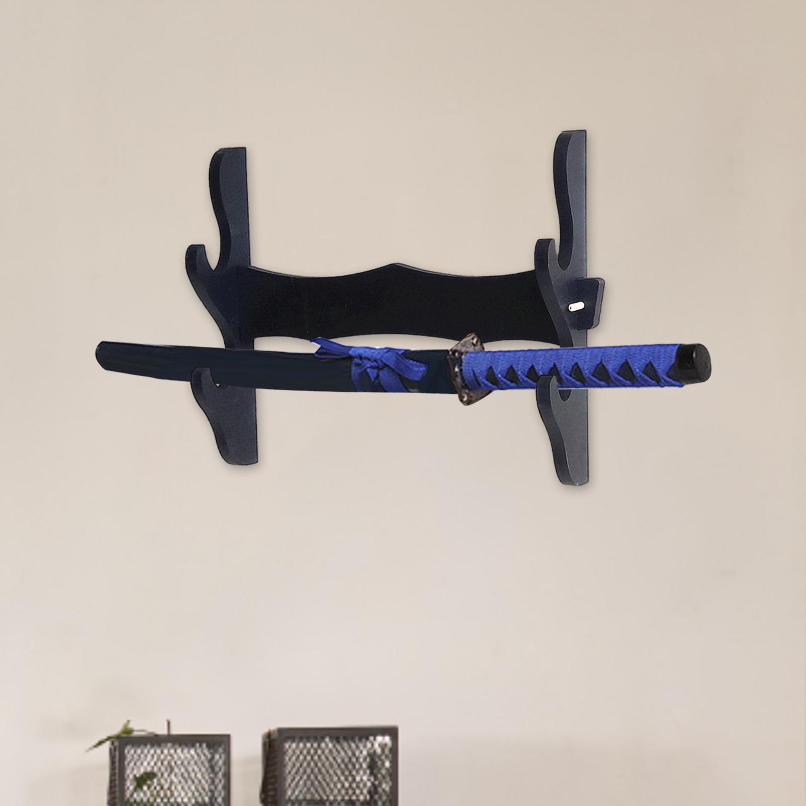 Sword Stand Rack Katana Support Display Hanger Wall Mount Holder Storage 2 Tiers 35x29.5cm