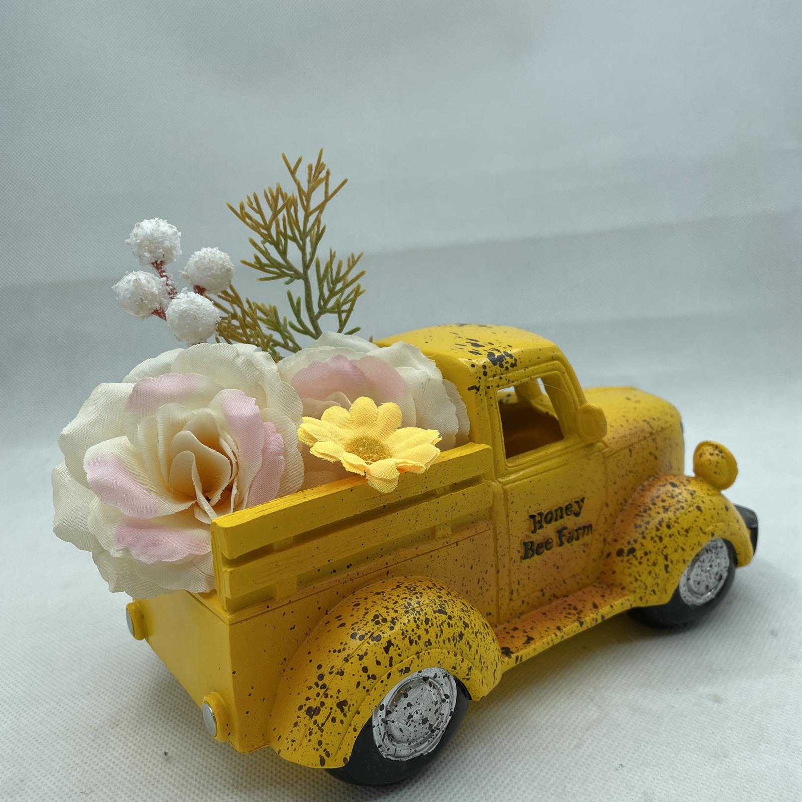 Truck Flower Pot Succulent Planter Vase Desktop Craft for Lawn Flowerbed