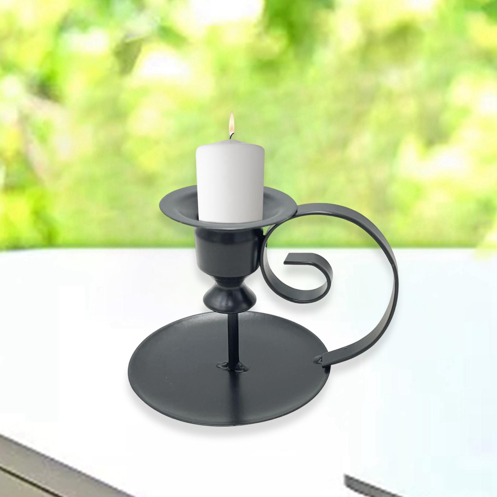 Metal Pillar Candle Holders Wedding Dinner Tealight Centerpiece  Black