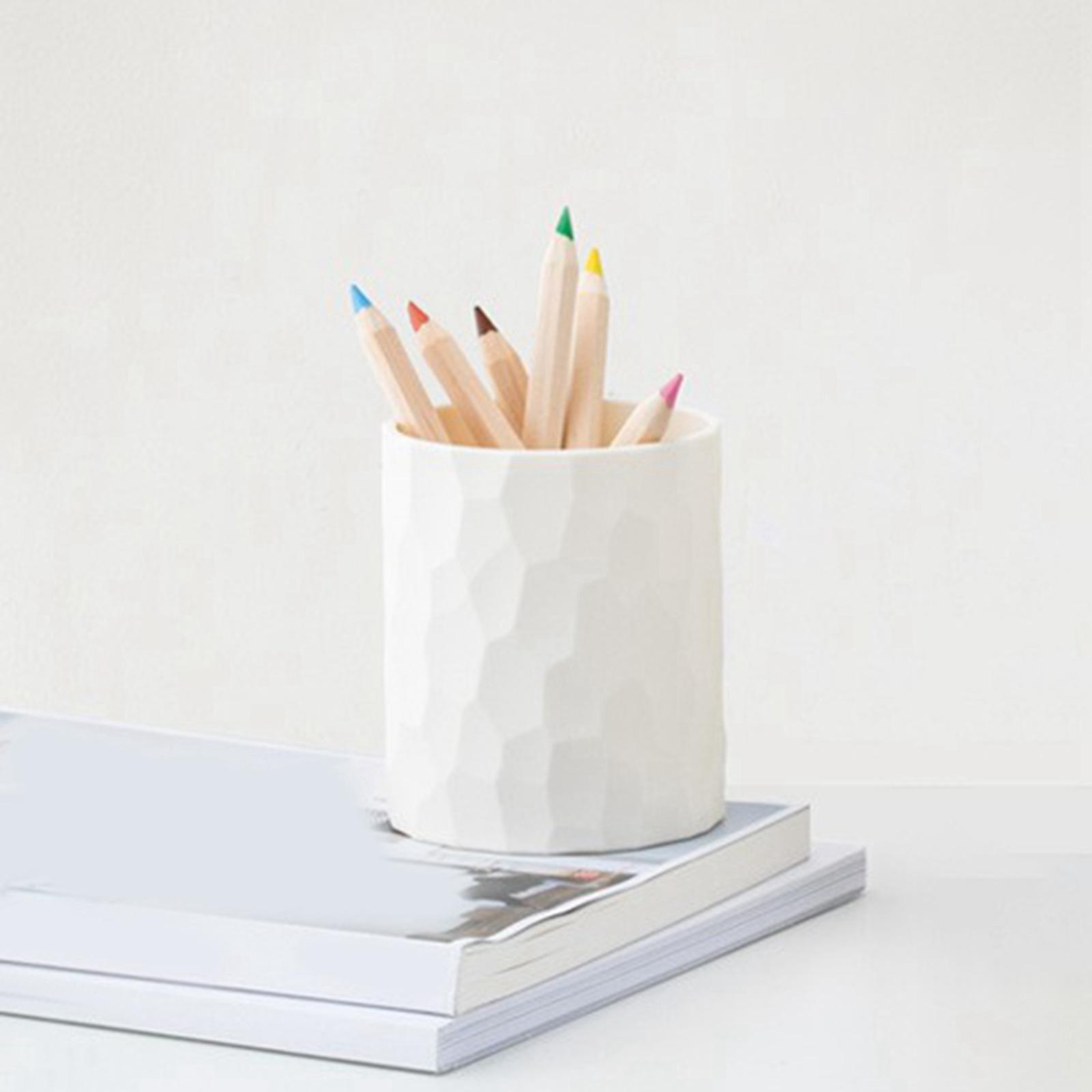 Nordic Style Pen Holder for Home Office Pencil Cup Waterproof Container White