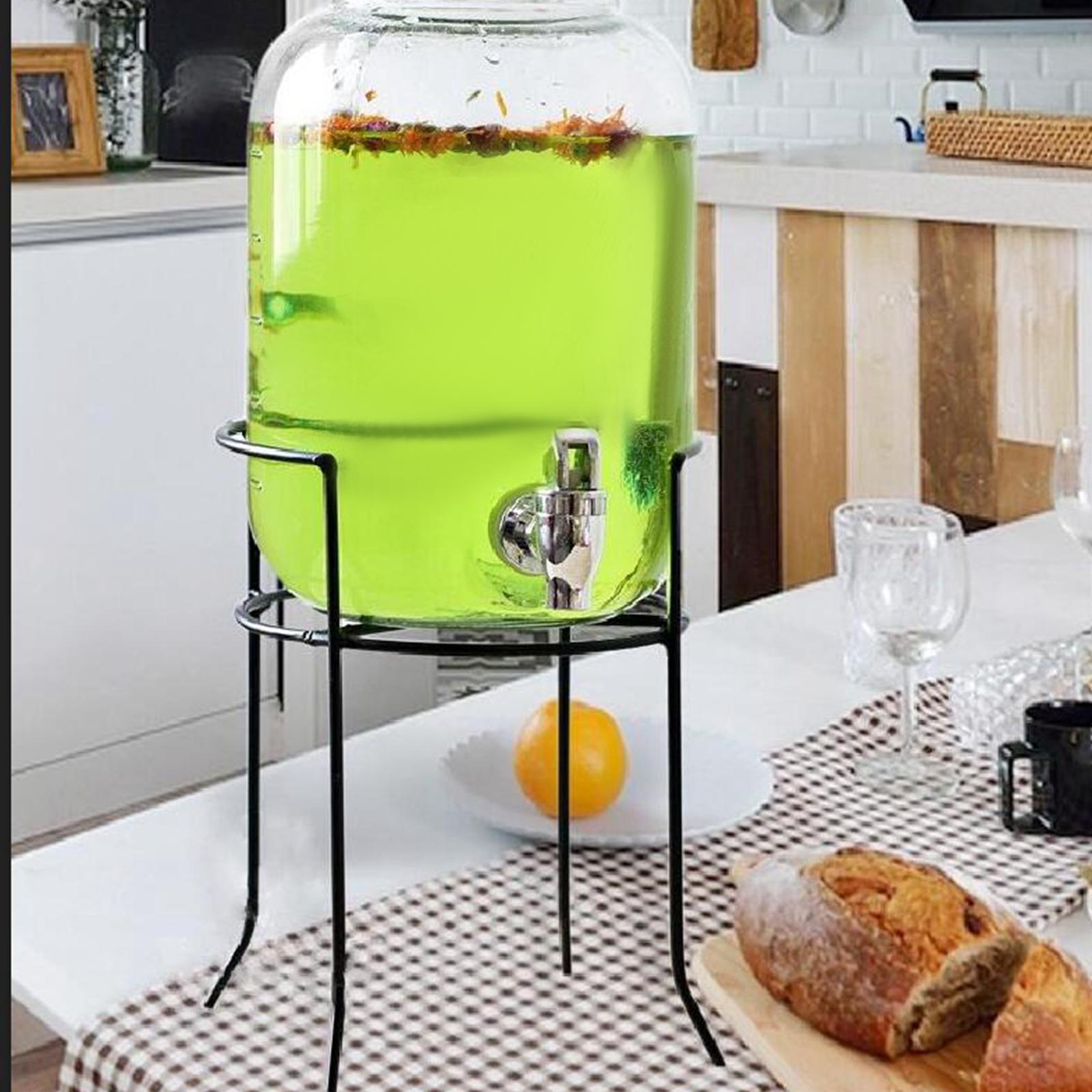 Glass Jar Holder Bracket Rack Beverage Drink Dispenser Stand for Pot Black