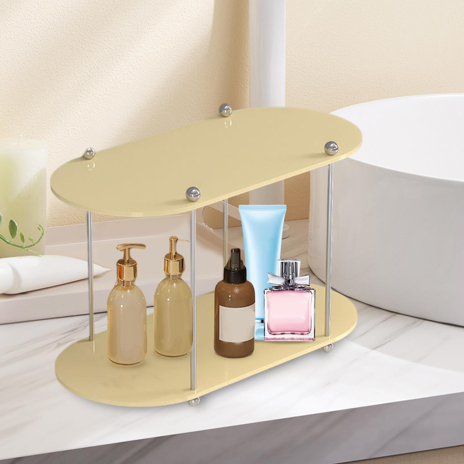 Bathroom Storage Rack Makeup Organizer Shower Caddy Shelf Kitchen Coutertop Beige