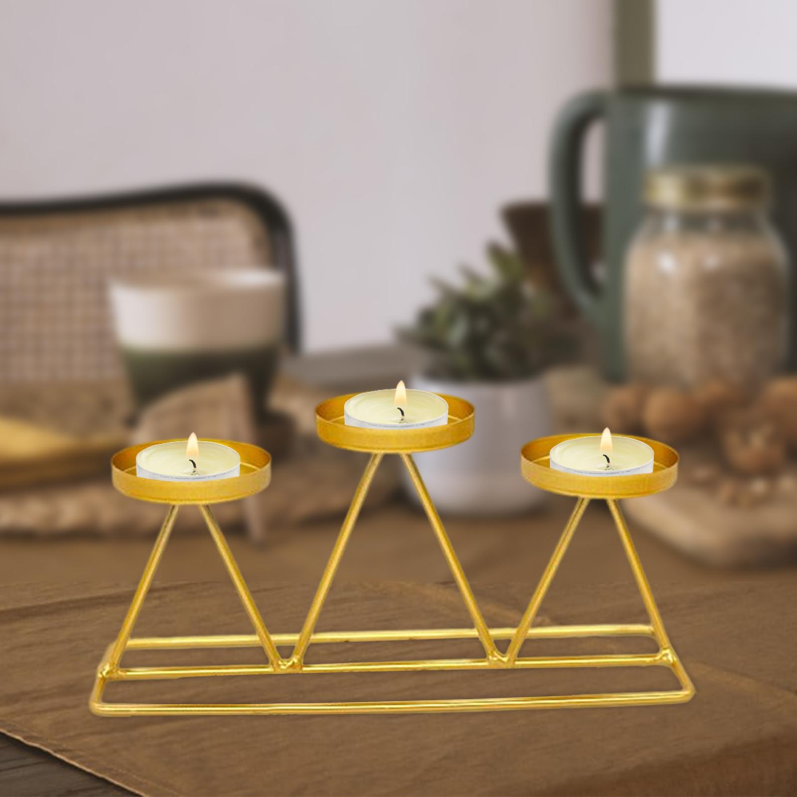 Candle Holder Candle Stand Candlestick Holiday Party Table Centerpieces Golden