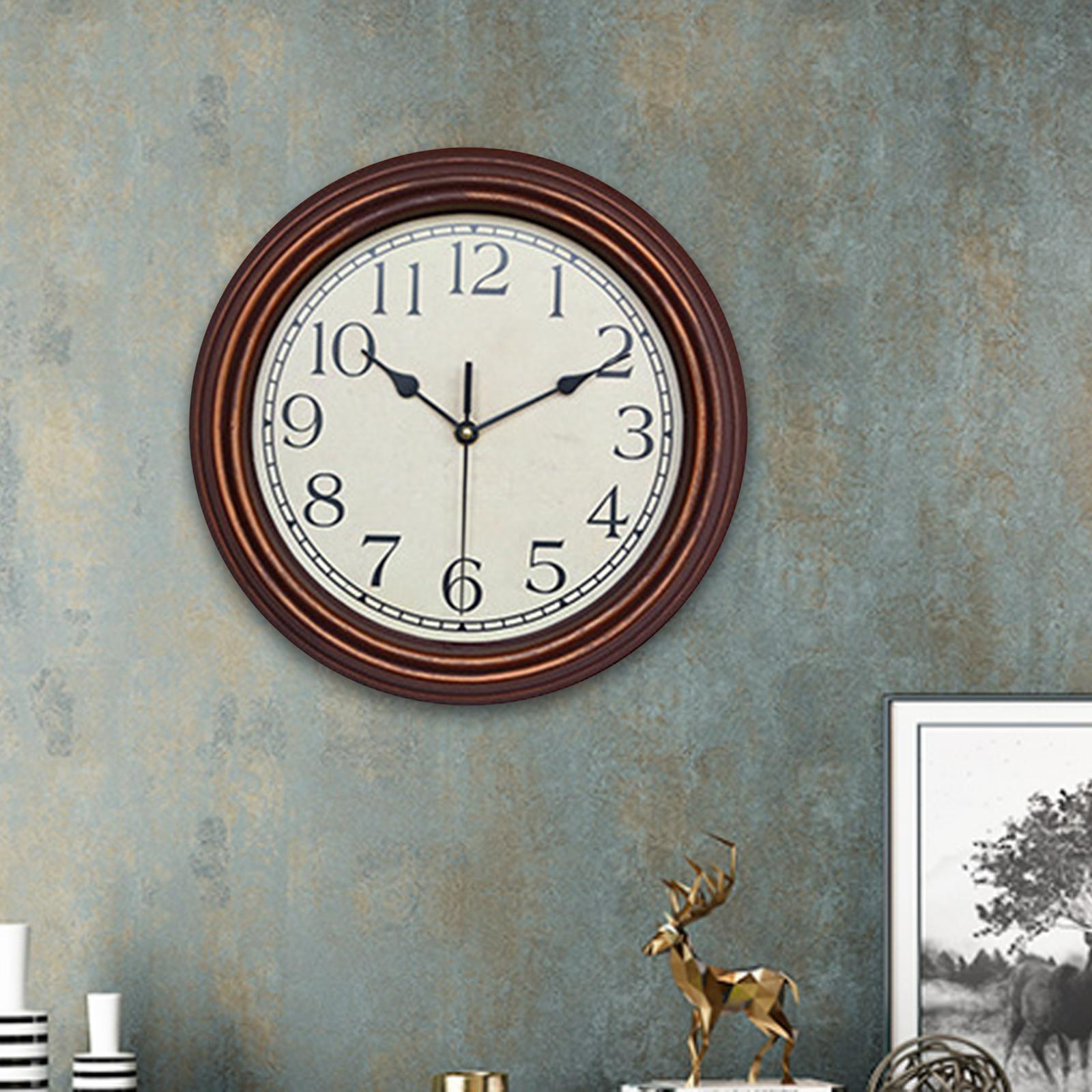 Antique Style Round Wall Clock Bathroom Dorm Decors 12inch Hanging Clocks Coffee Aureate
