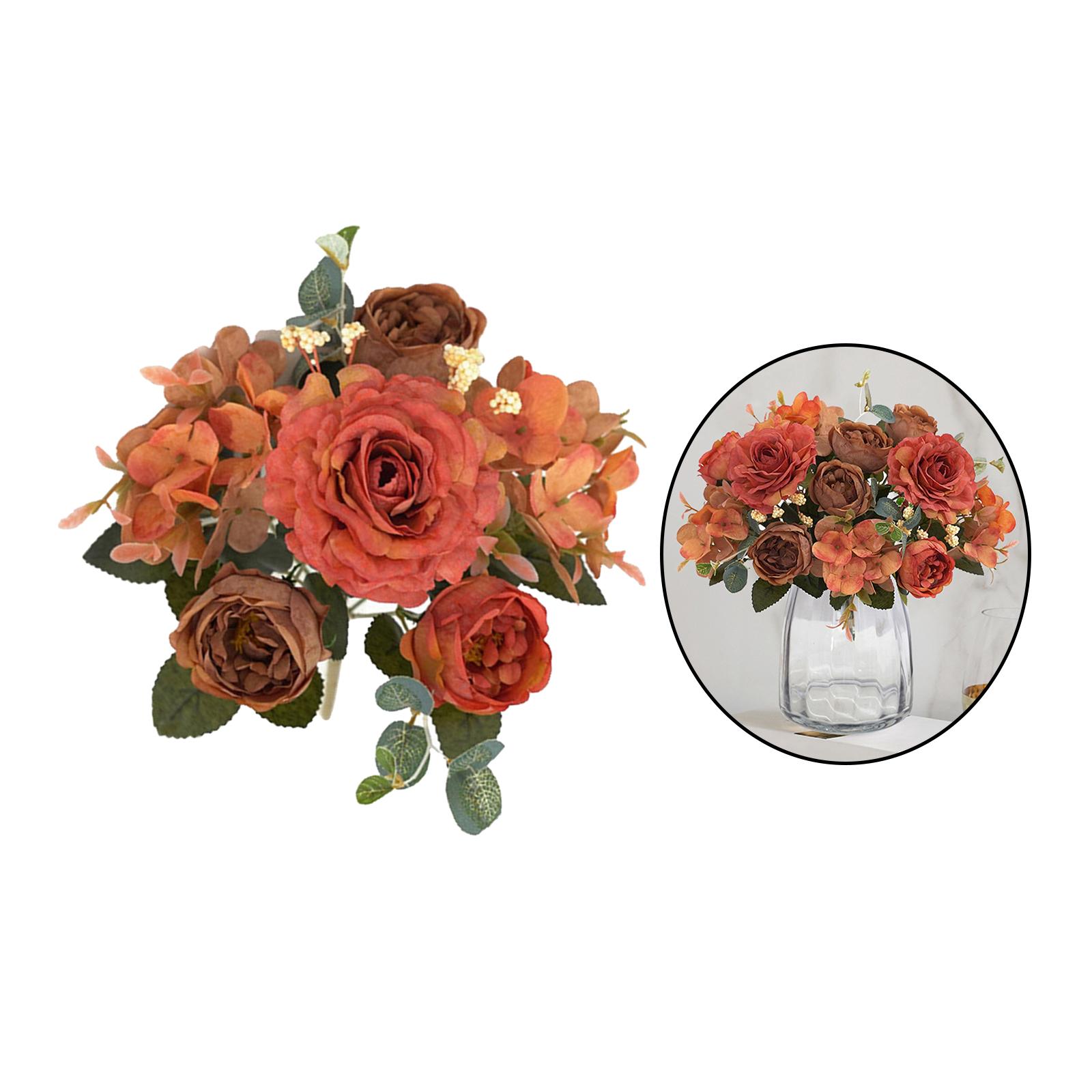 Artificial Flowers Bouquet Bridal Bouquet Fake Flower Wedding Bride Bouquet Orange