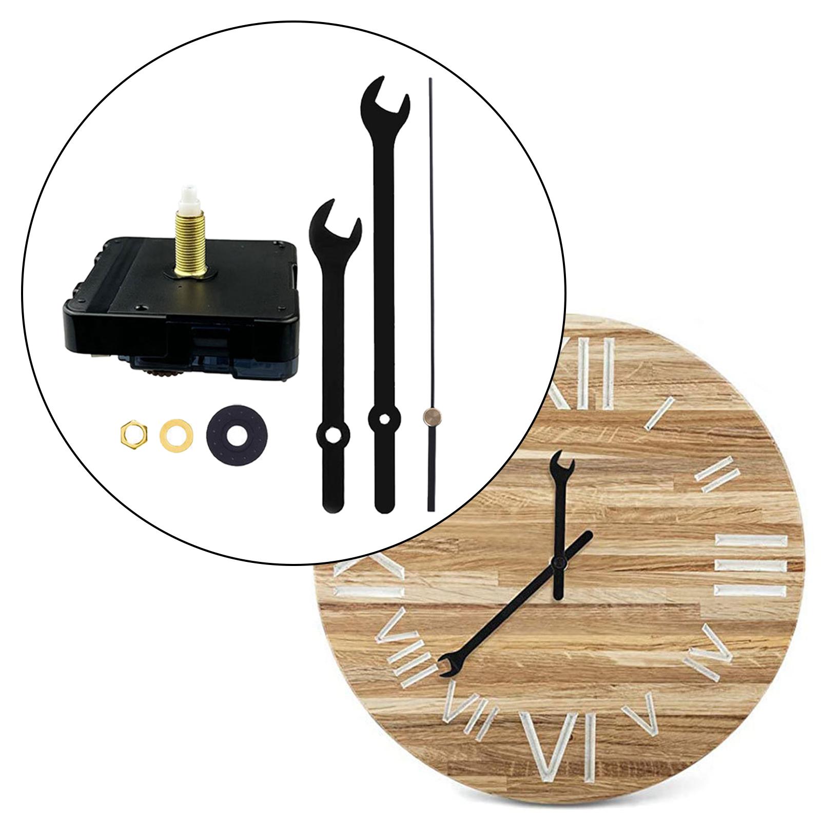 Wall Clock Movement Mechanism High Torque Kit for DIY Replacement Parts 31mm Shaft Black