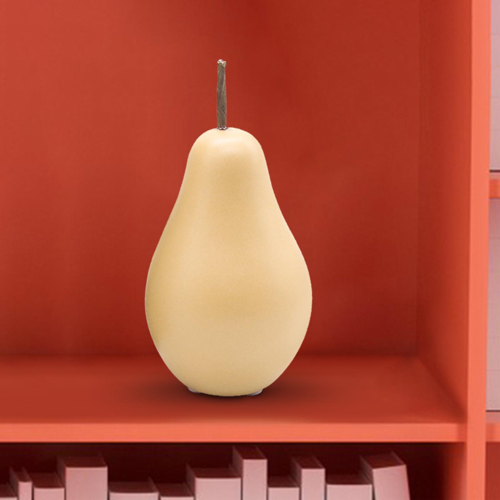 Nordic Ceramic Pear Figurine Collectible Statue for Home Cabinet Decoration Yellow 7.7cmx15cm