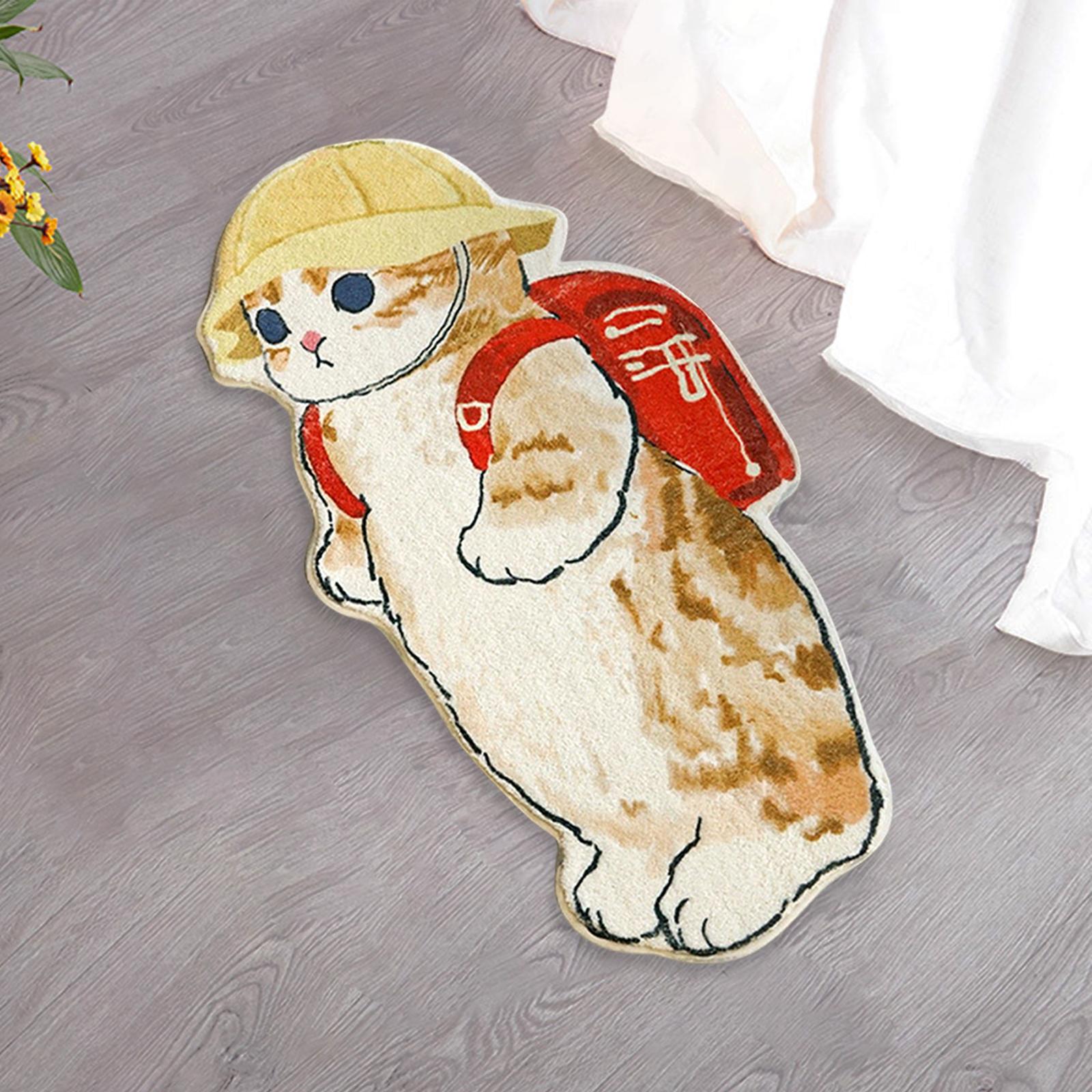 Floor Mats Area Rug Cartoon Cat Carpet for Bedroom Bathroom Home Decoration A