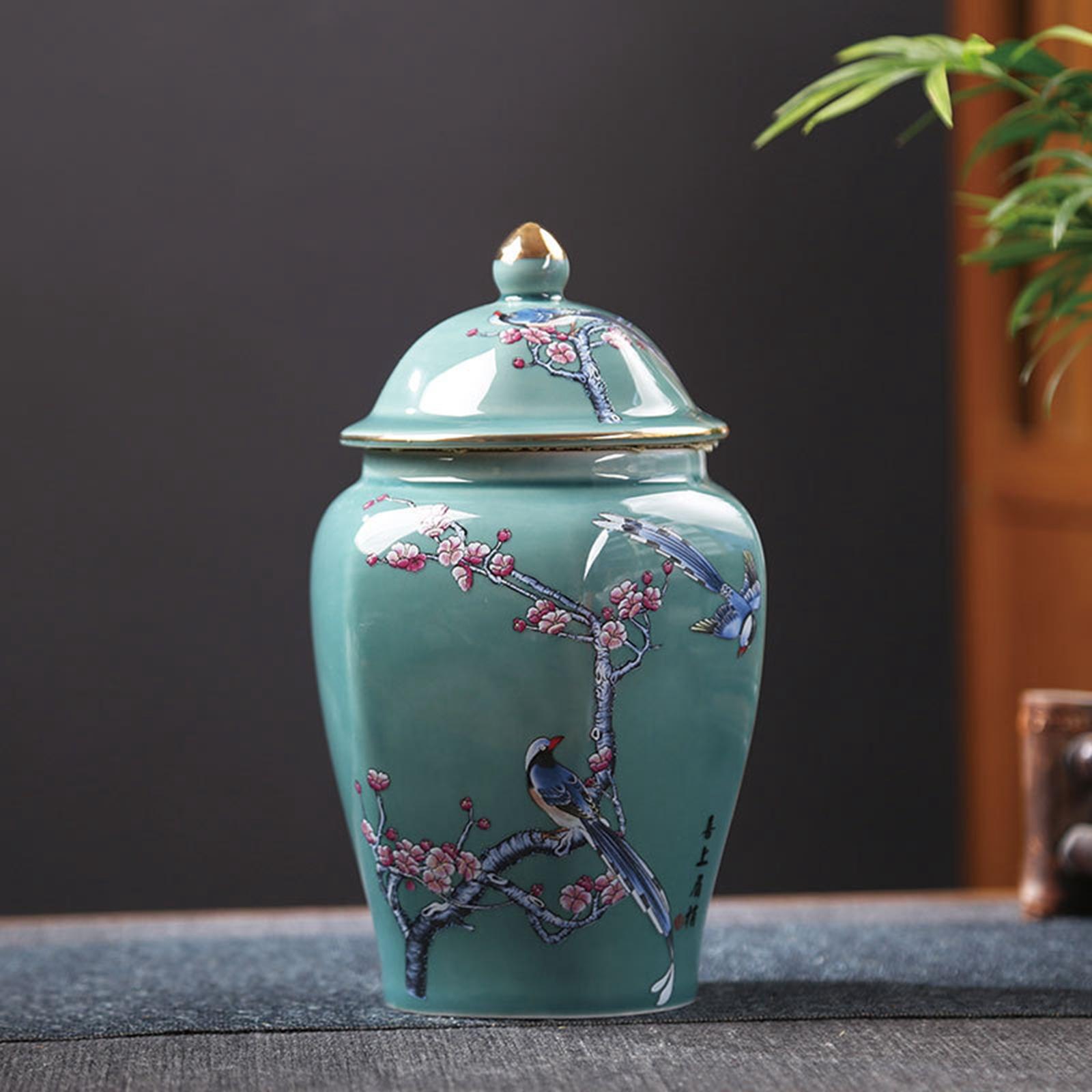 Ceramic Ginger Jar Tea Canister Container Wedding Vase for Flowers L