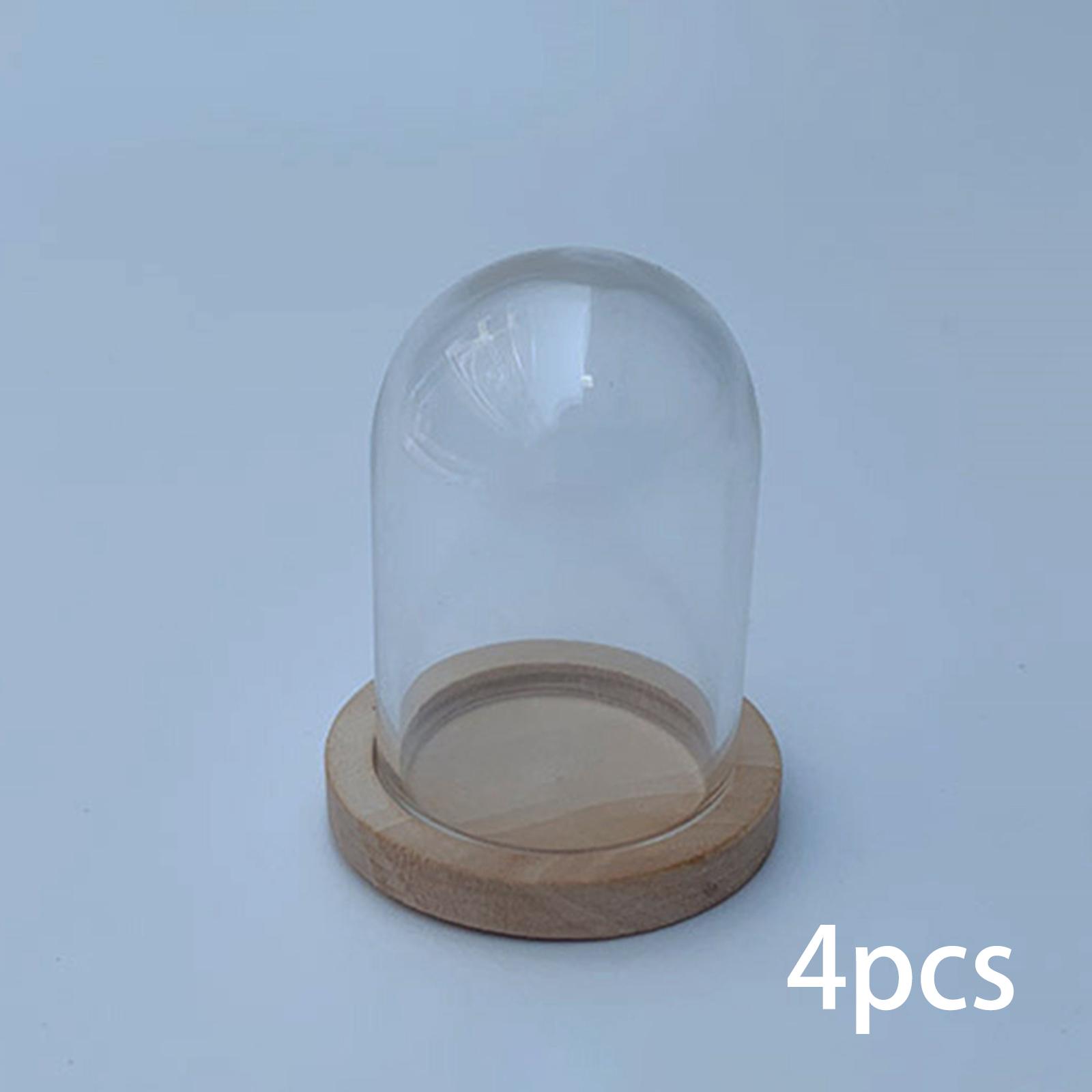 Glass Cloche Dome DIY Bell Jar Display Case for Wedding Valentine's Day Home Yellow