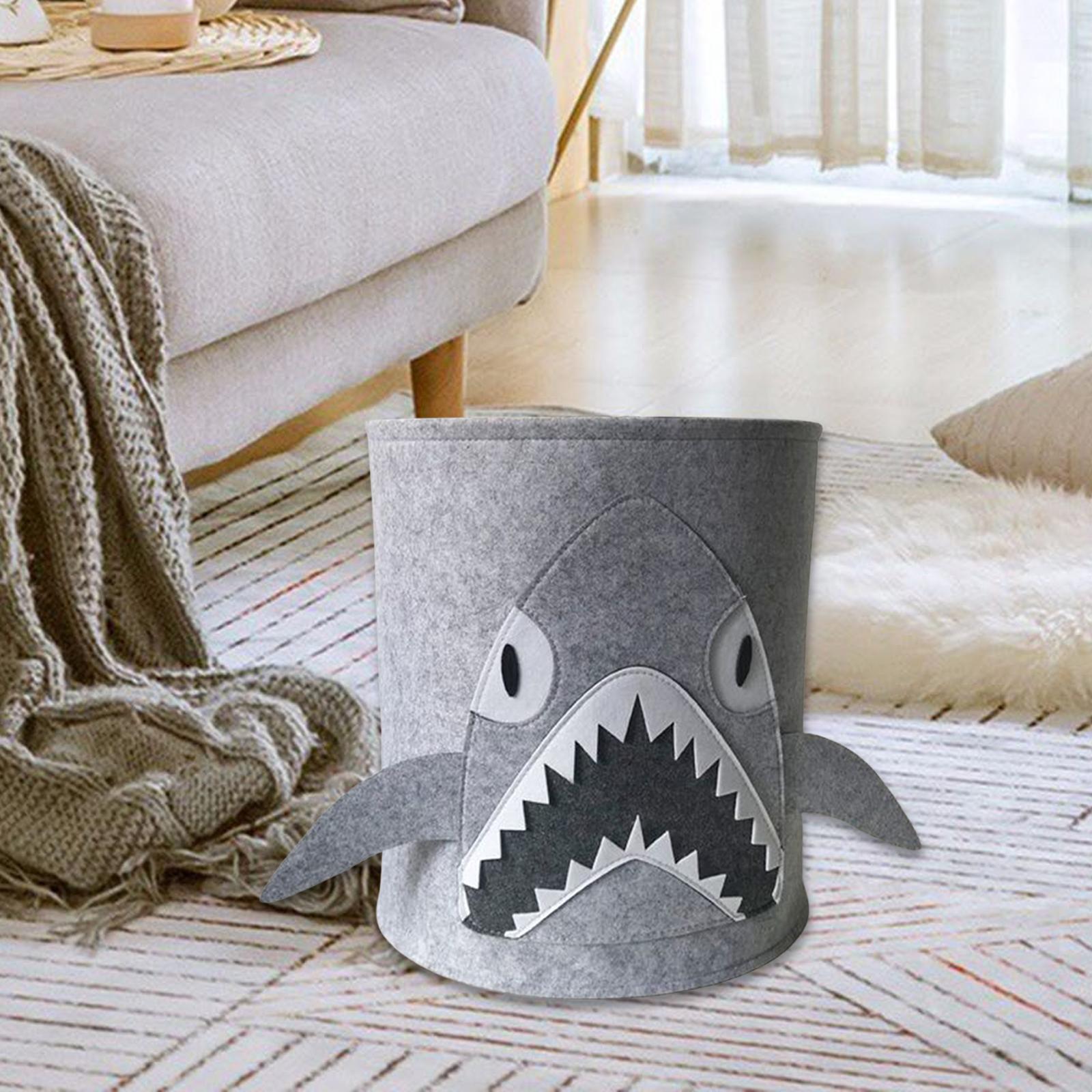 Kids Laundry Basket Toy Bucket Felt Hamper Bedroom Home Organizer Waterproof Shark