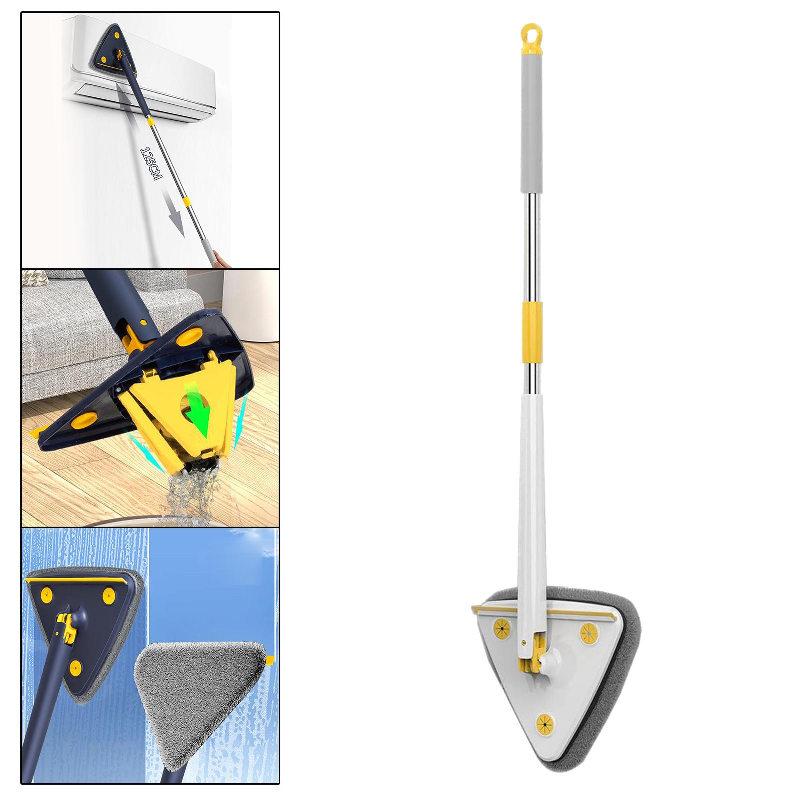 Triangle Mop Adjustable Tile Cleaning Tool Cleaning Mop 360 Degree Rotatable White