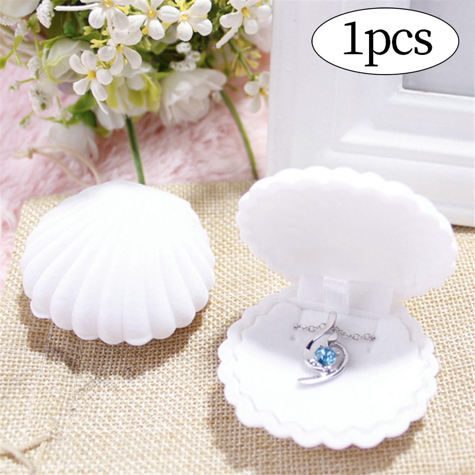 Jewelry Box Decorative Elegant Shell Shape for Wedding Engagement Decoration A