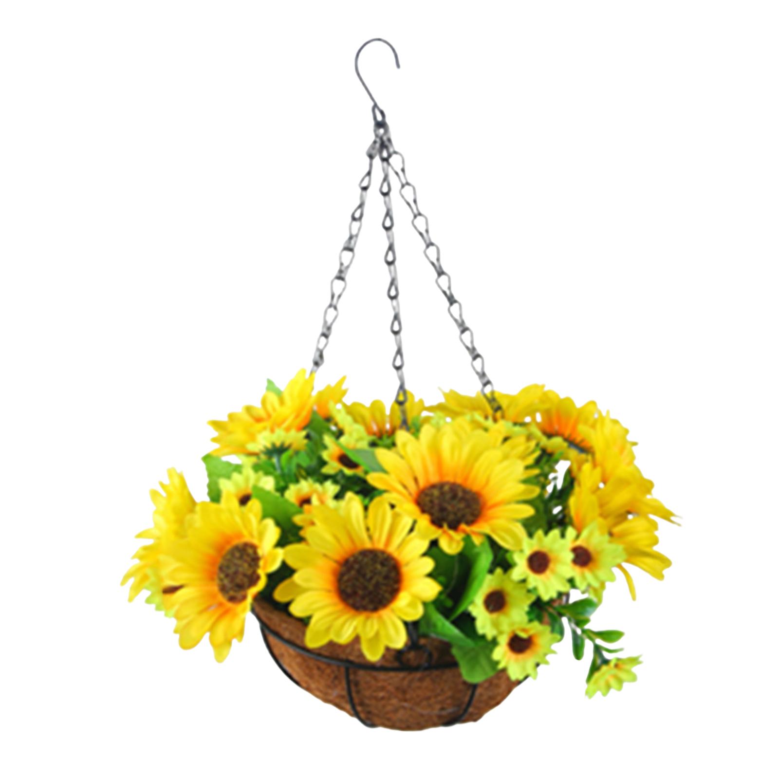 Artificial Hanging Flowers in Basket Wreath for Courtyard Garden Baby Shower