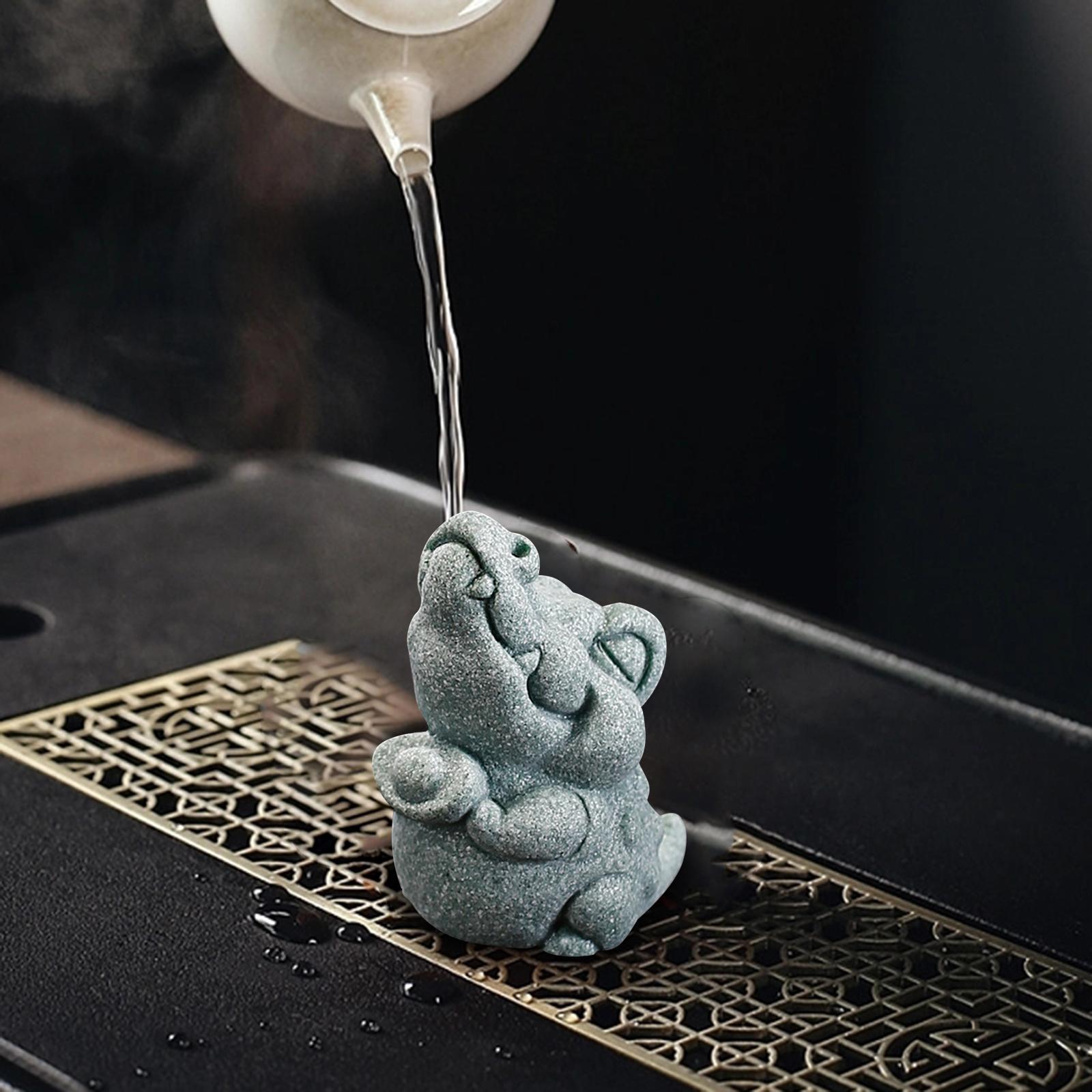 Tea Pet Decorative Cute Artwork Animal Statue for Tea Table Living Room Home Crocodile