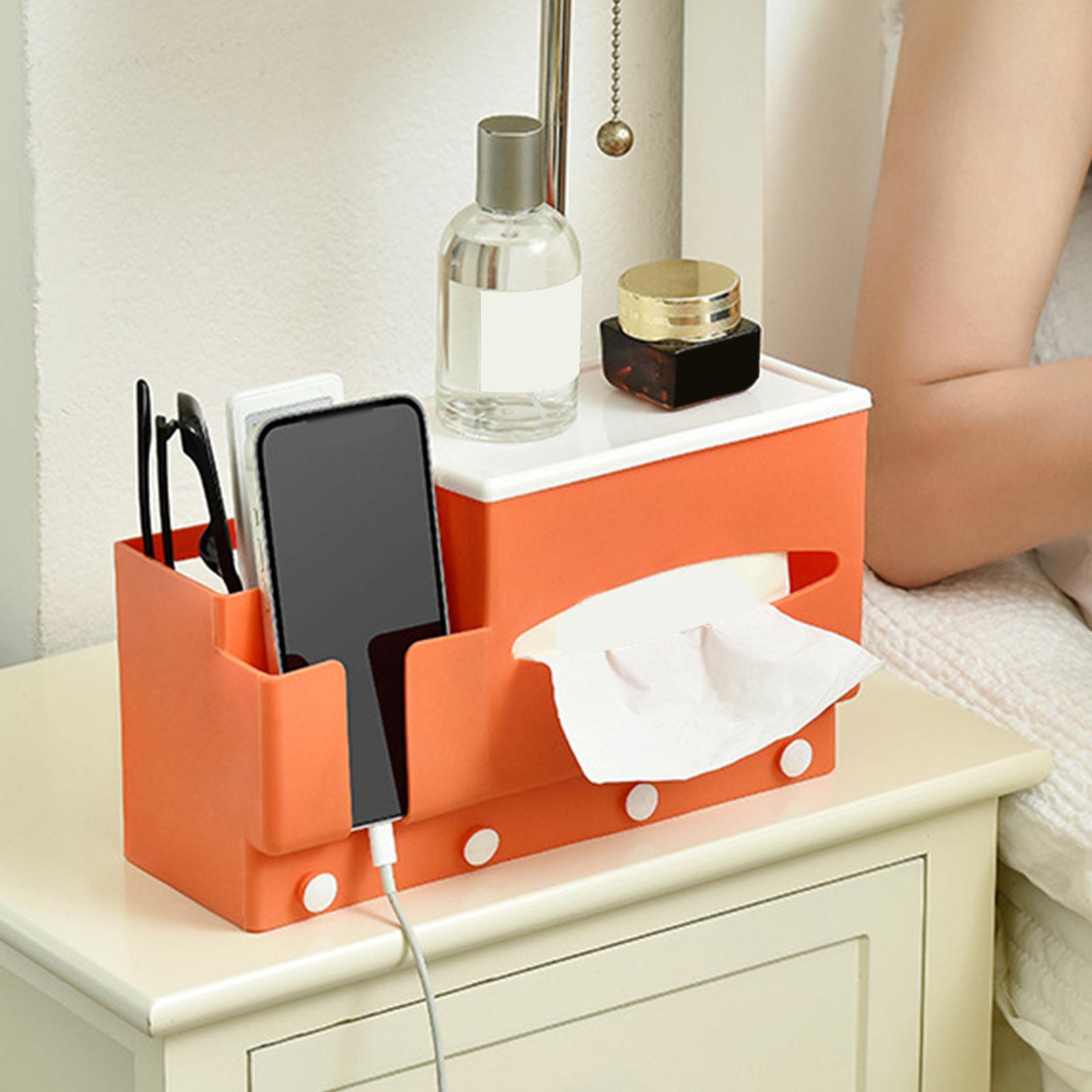 Tissue Box Holder Napkin Dispenser Facial Tissue Holder for Dresser Home Bar Orange