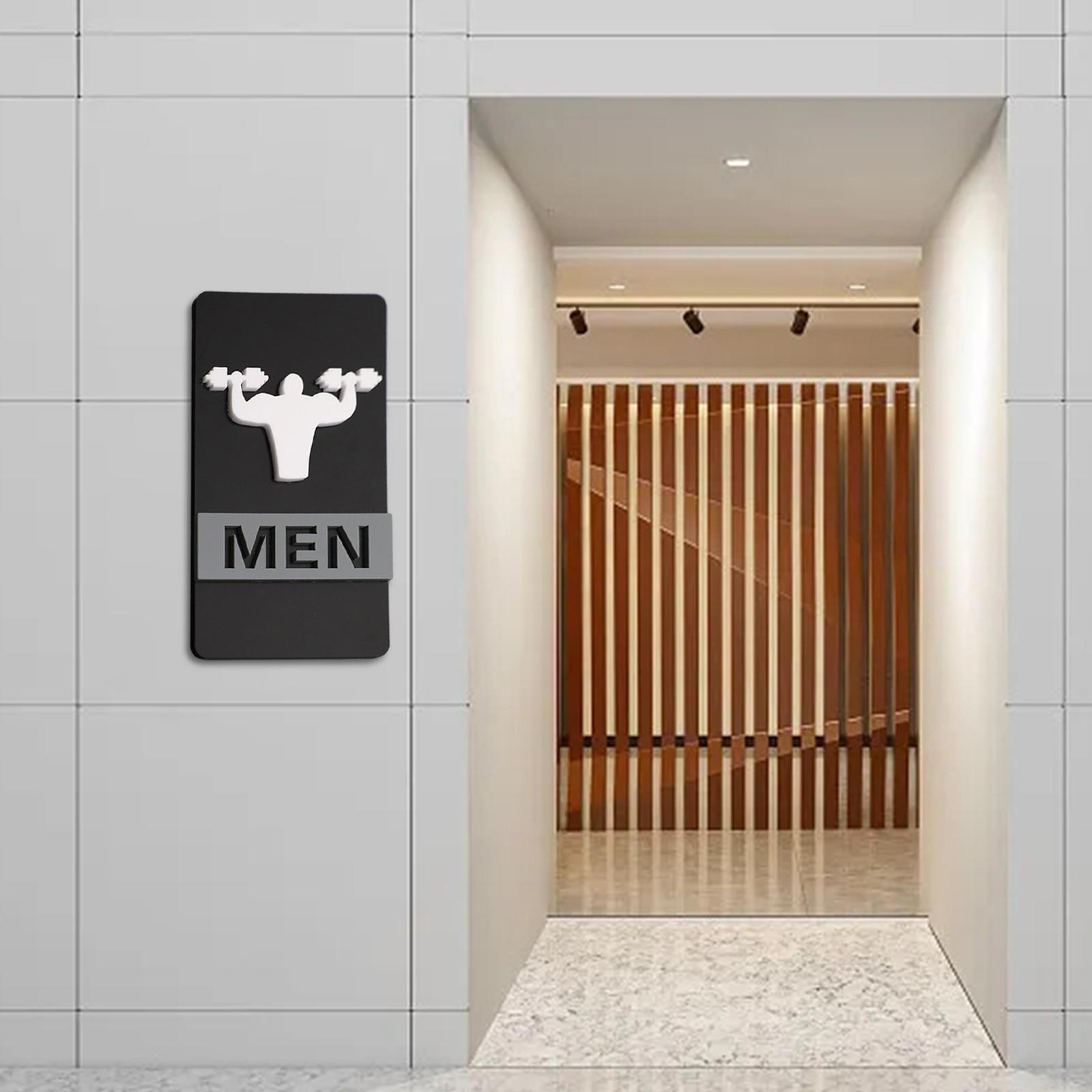 Bathroom Sign Acrylic Washroom Plaque Accessories for Bathing Establishments Men