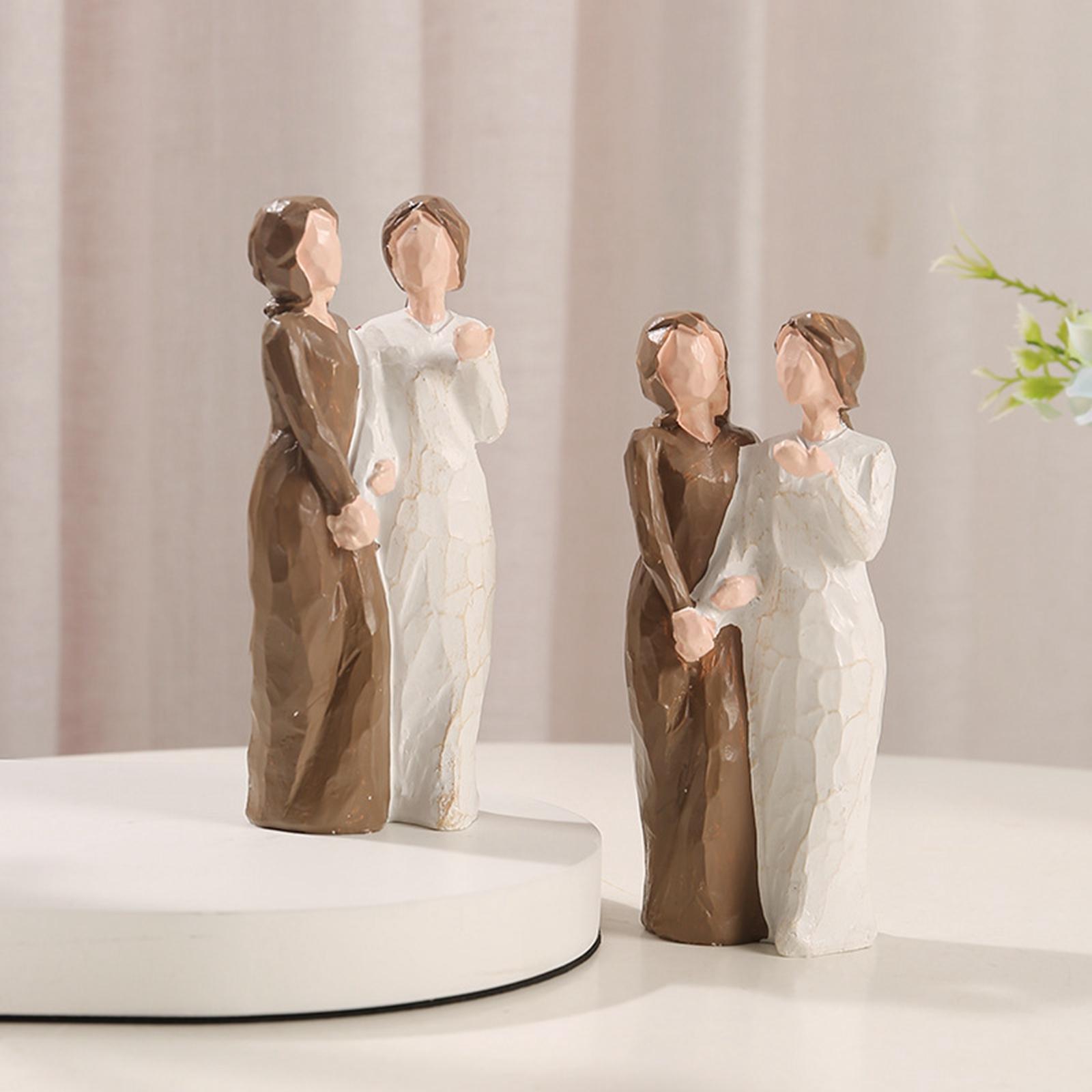 Sister Figurine Sister Gifts for Anniversaries Thanksgiving Entrance Cabinet 2 Sisters