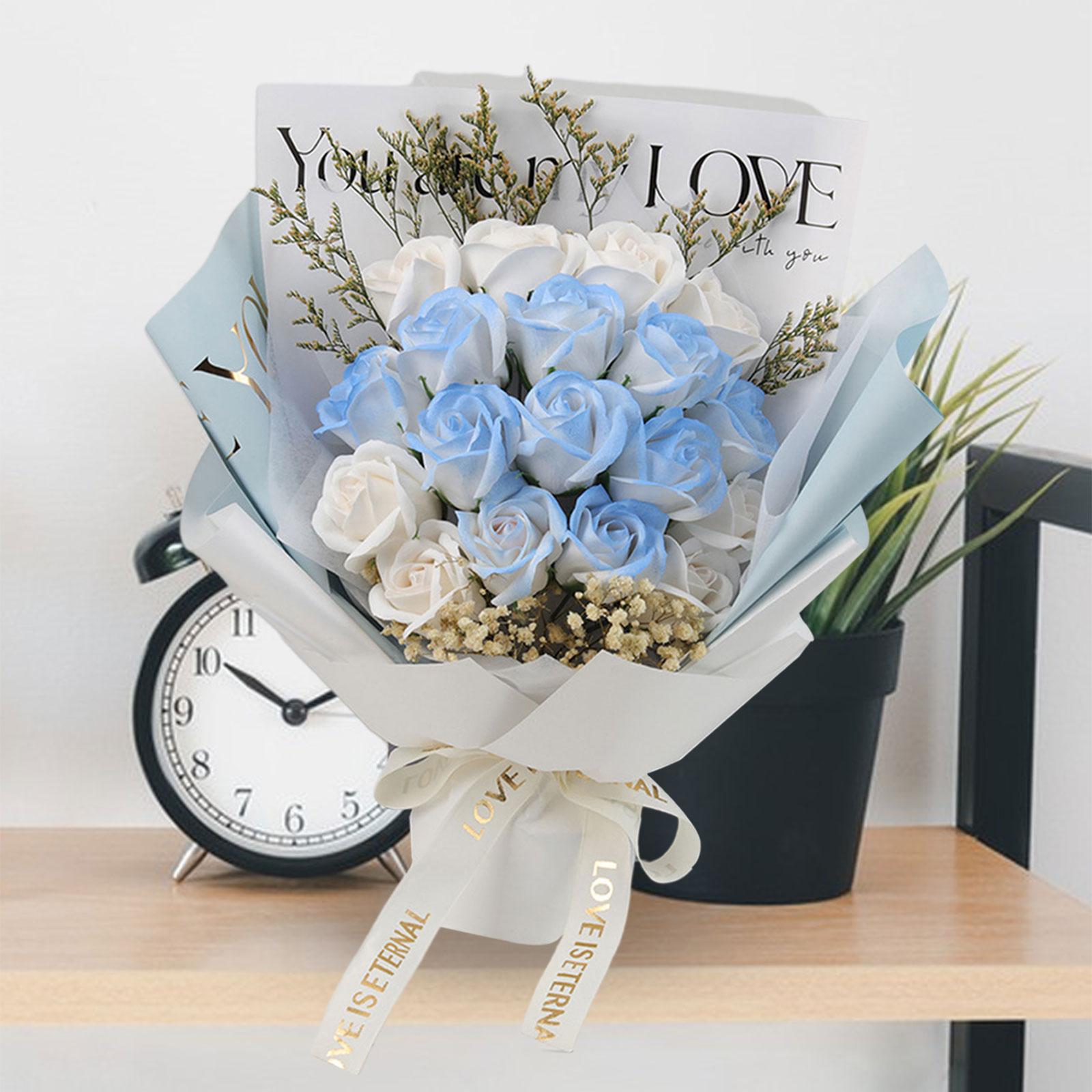 Valentines Day Artificial Flowers Flower Bouquet for Spring Birthday Office