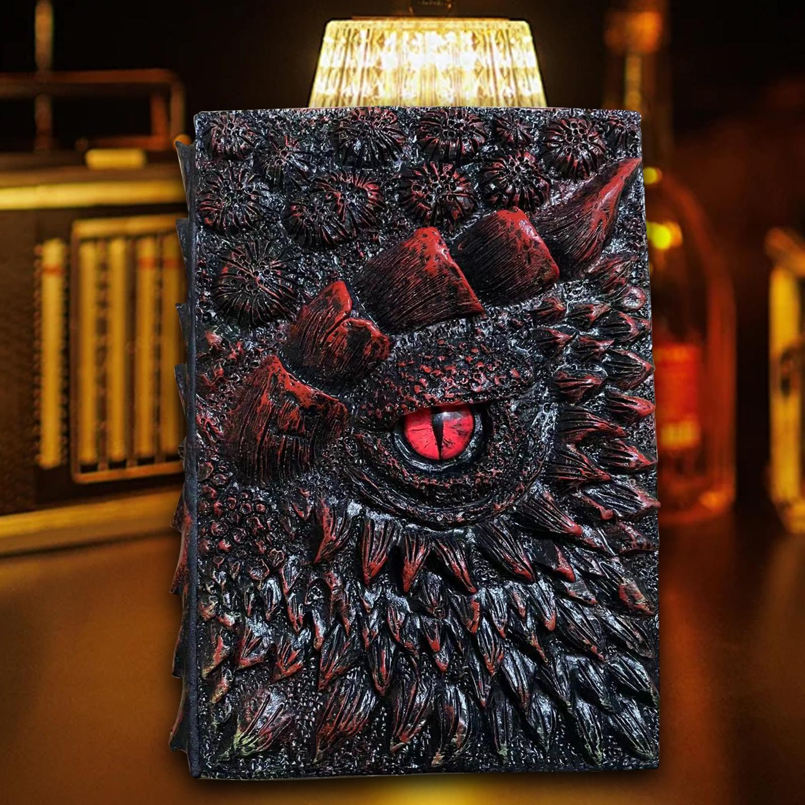 3D Dragon Eye Embossed Journal Crafts Daily Notepad Dragon Sculpture Journal Red