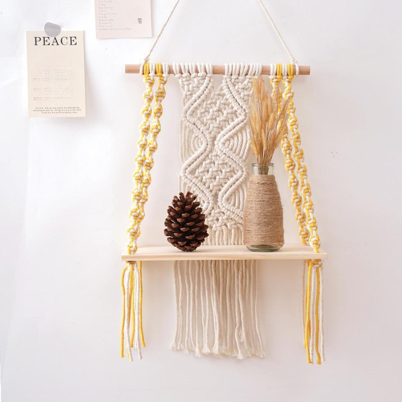 Wall Hanging Shelf Practical Creative Macrame Shelf for Vases Office Bedroom