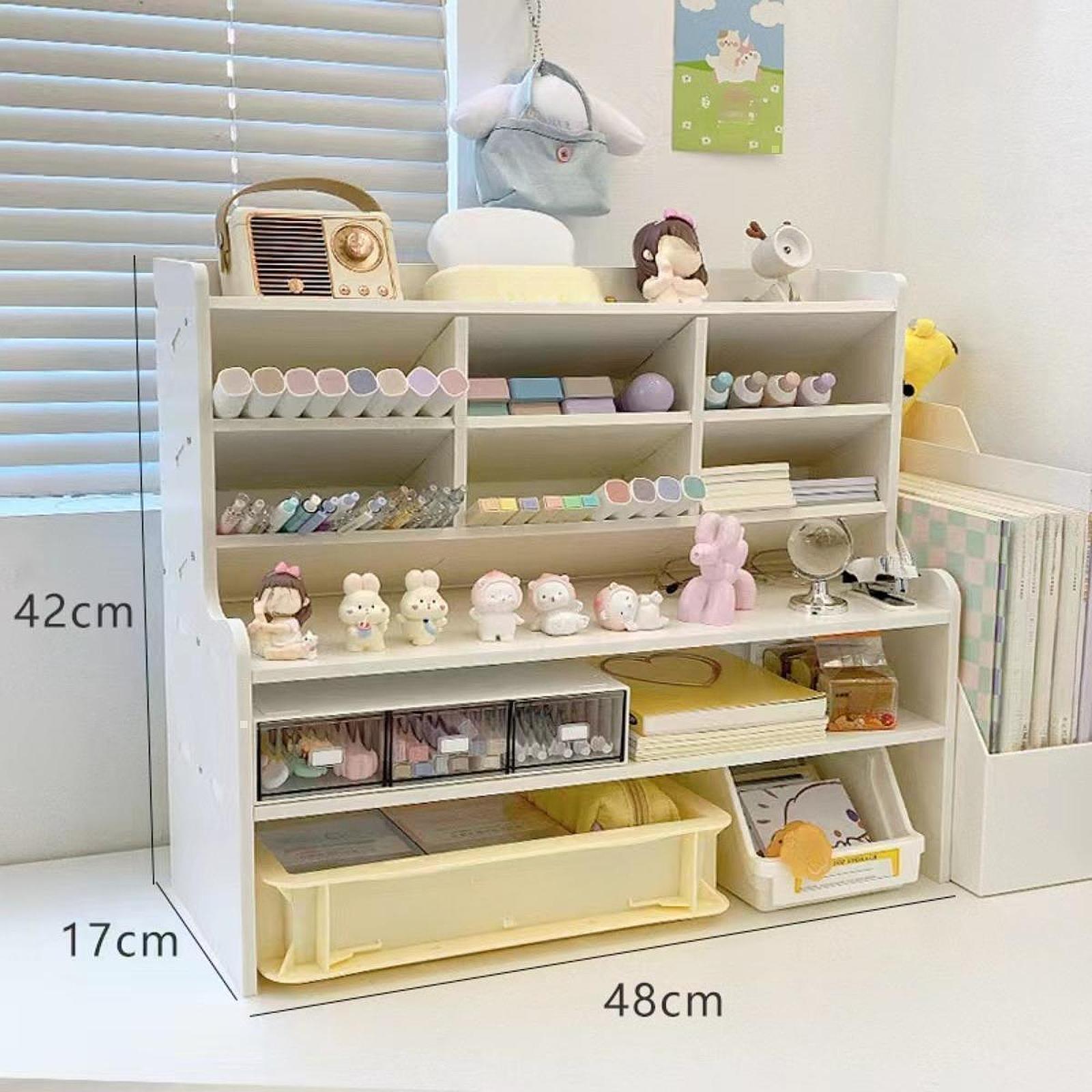Desktop Organizer Shelf White Desktop Shelf for Dresser Restaurants Tabletop L