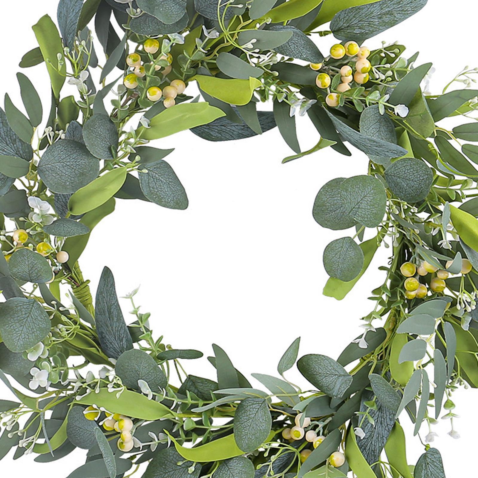 50cm Artificial Eucalyptus Wreath Welcome Sign Wall Window Decor