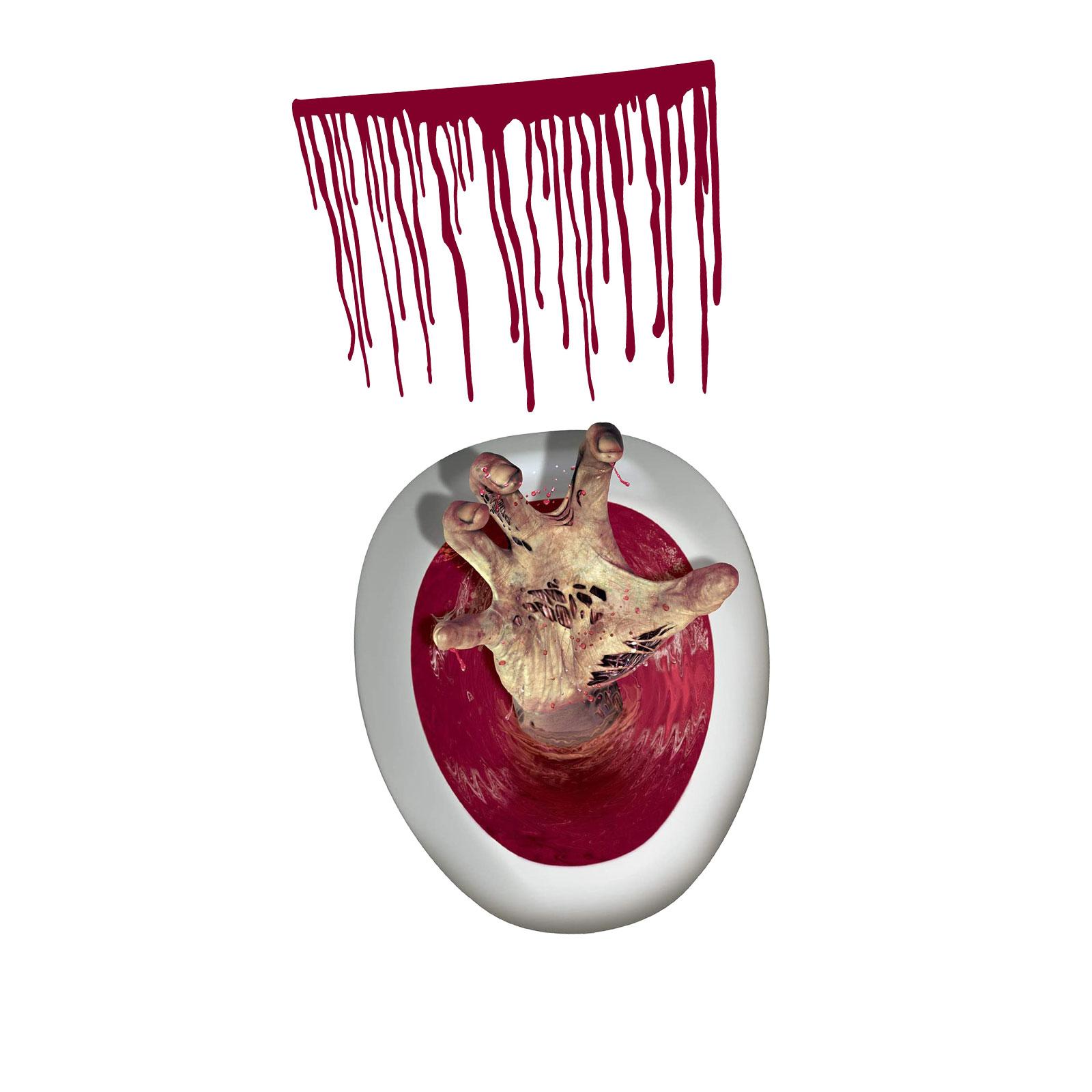 Toilet Lid Decals WC Haunted House Halloween Toilet Seat Sticker Bloody Hand