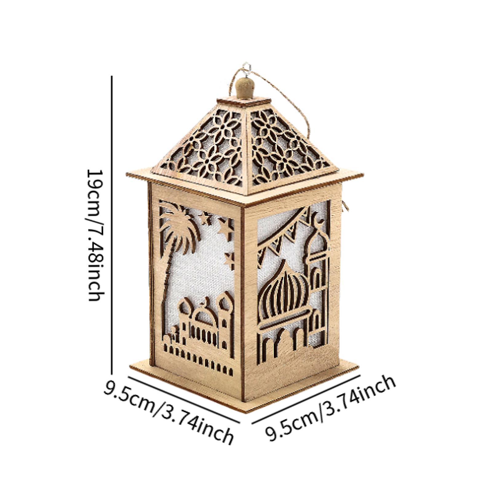 Ramadan Hanging Lantern Practical Desk Light for Restaurant Parties Festival Brown