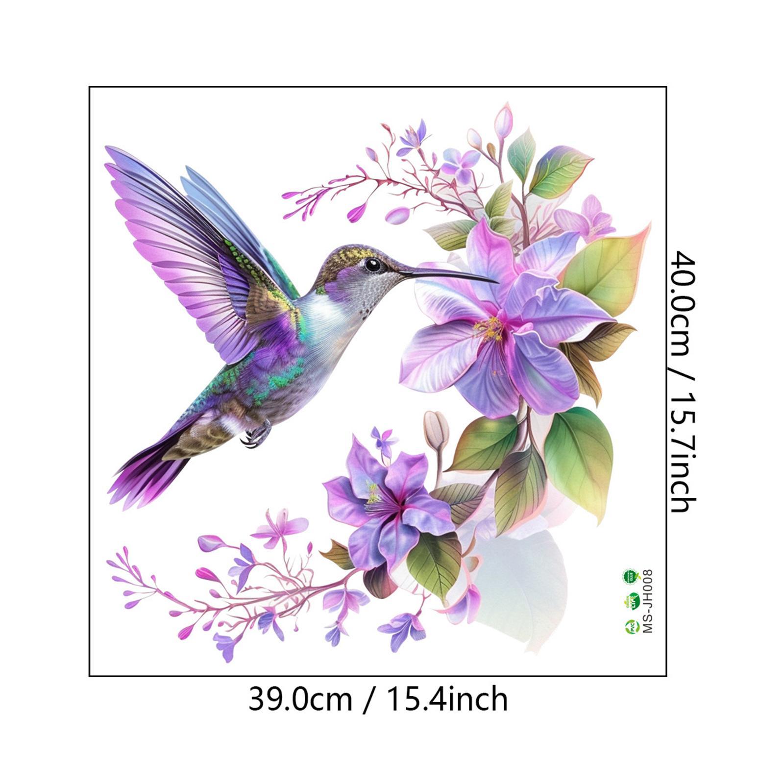 2xHummingbird Flower Wall Sticker Decal Headboard Removable Home PVC Wallpaper