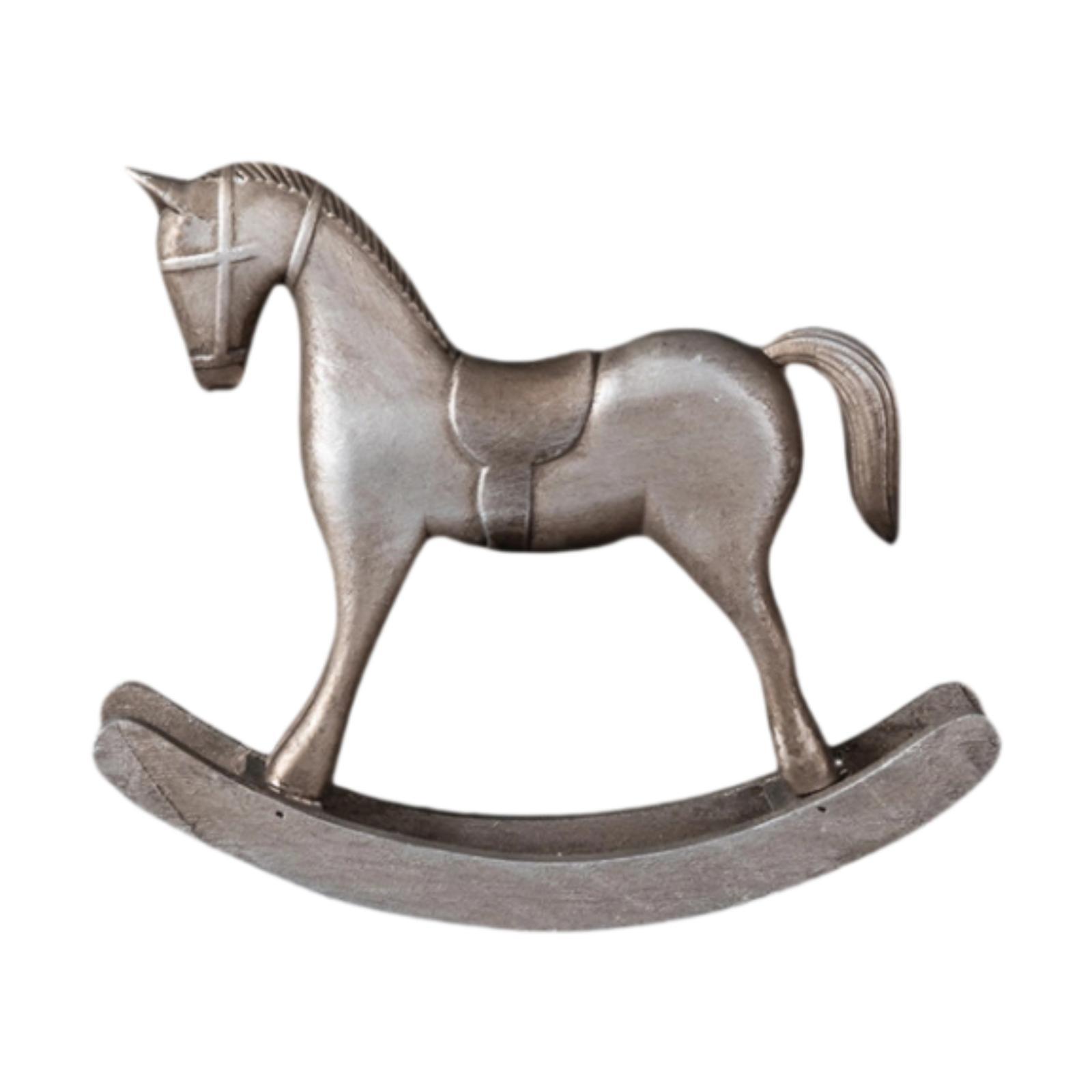 Rocking Horse Statue Silver