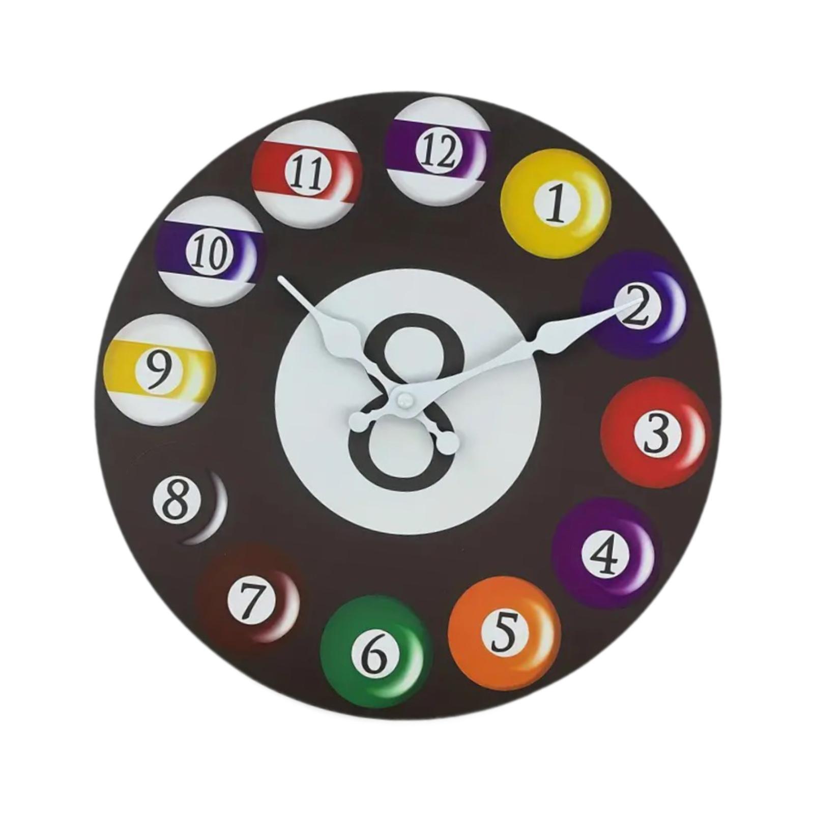 Billiards Wall Clock 12 Inch