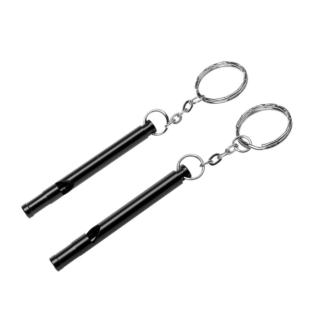 2pcs Outdoor Survival Camping Training Emergency Safety Whistle Black