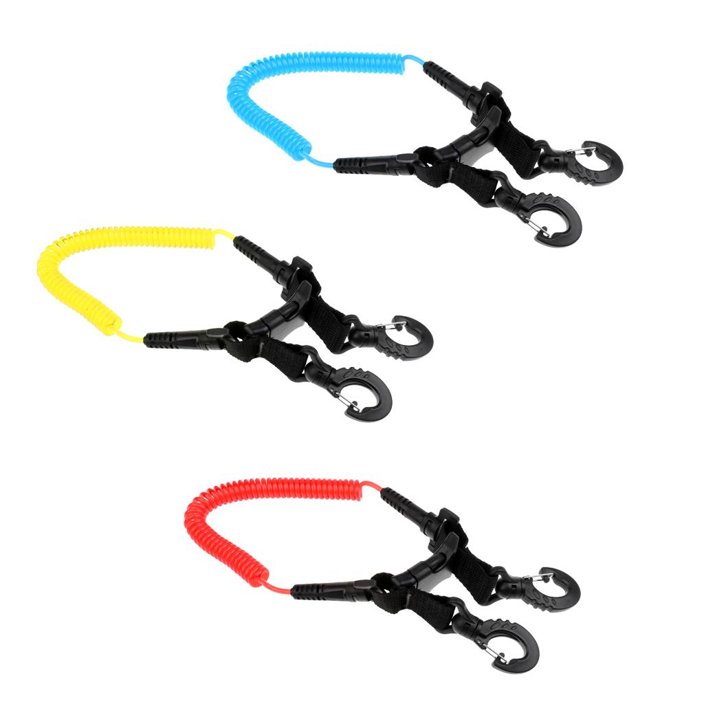 Scuba Diving Coil Camera Lanyard with Double End Clip & Quick Release
