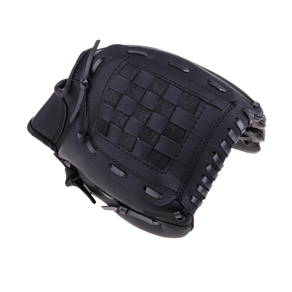 Team Sport Left Handed Wear-resistant Youth Baseball Teeball Glove Black  L