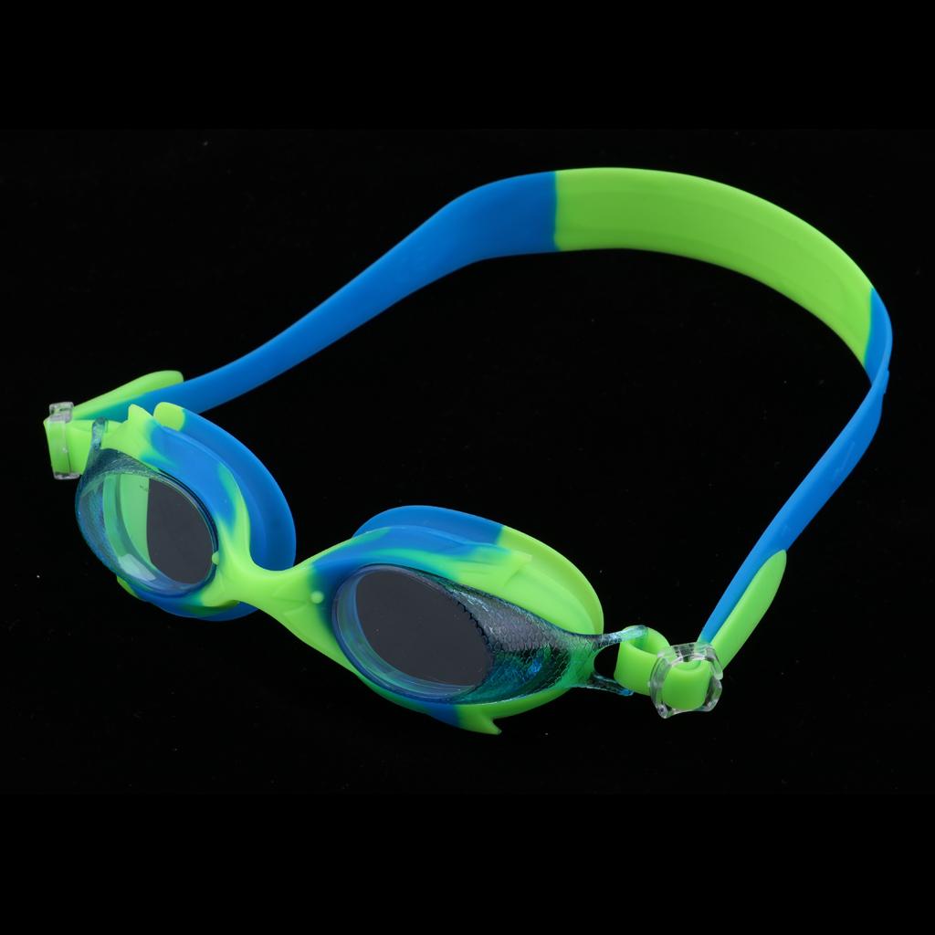 Silikon Unisex Kinder Kind Anti-Fog Schwimmbrille Brille blau grün 