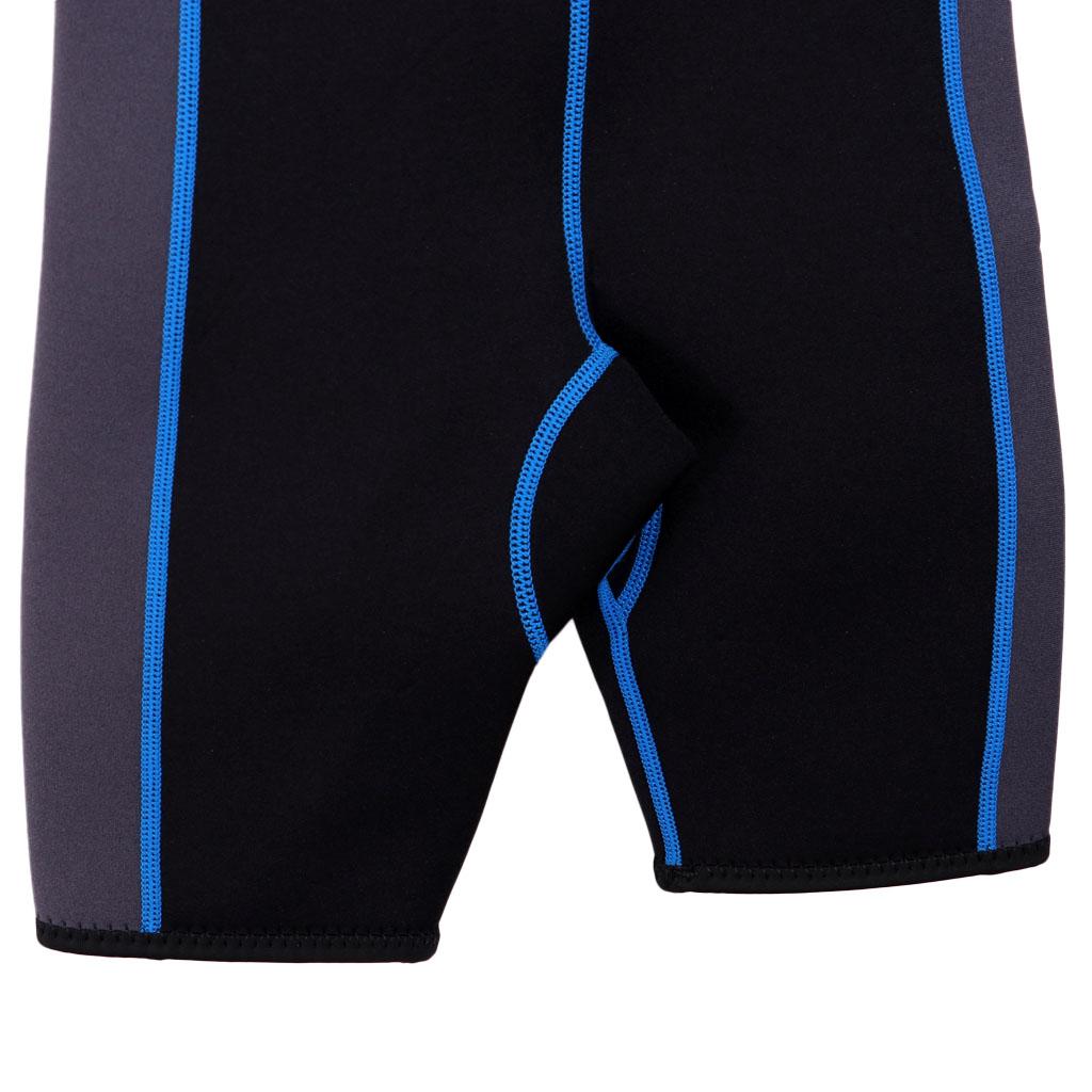 Kids 3.5mm Neoprene Wetsuit One-Piece Short Sleeve Jumpsuit Swimwear Blue-2