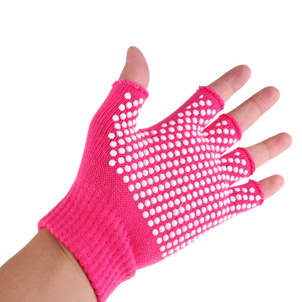 Yoga Pilates Gloves NonSlip Silicone Dots Fingerless Glove for Women
